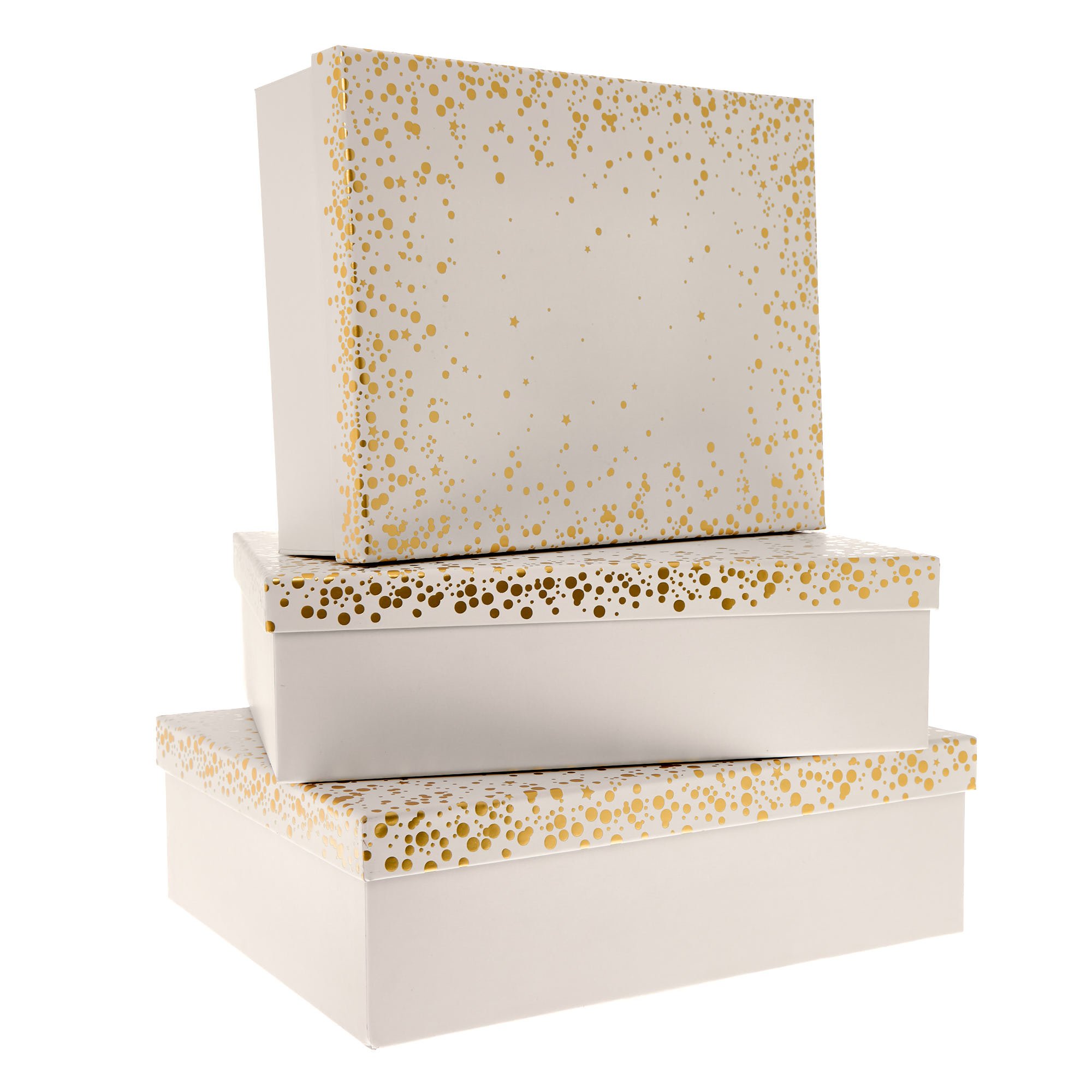 Cream & Gold Gift Boxes - Set of 3