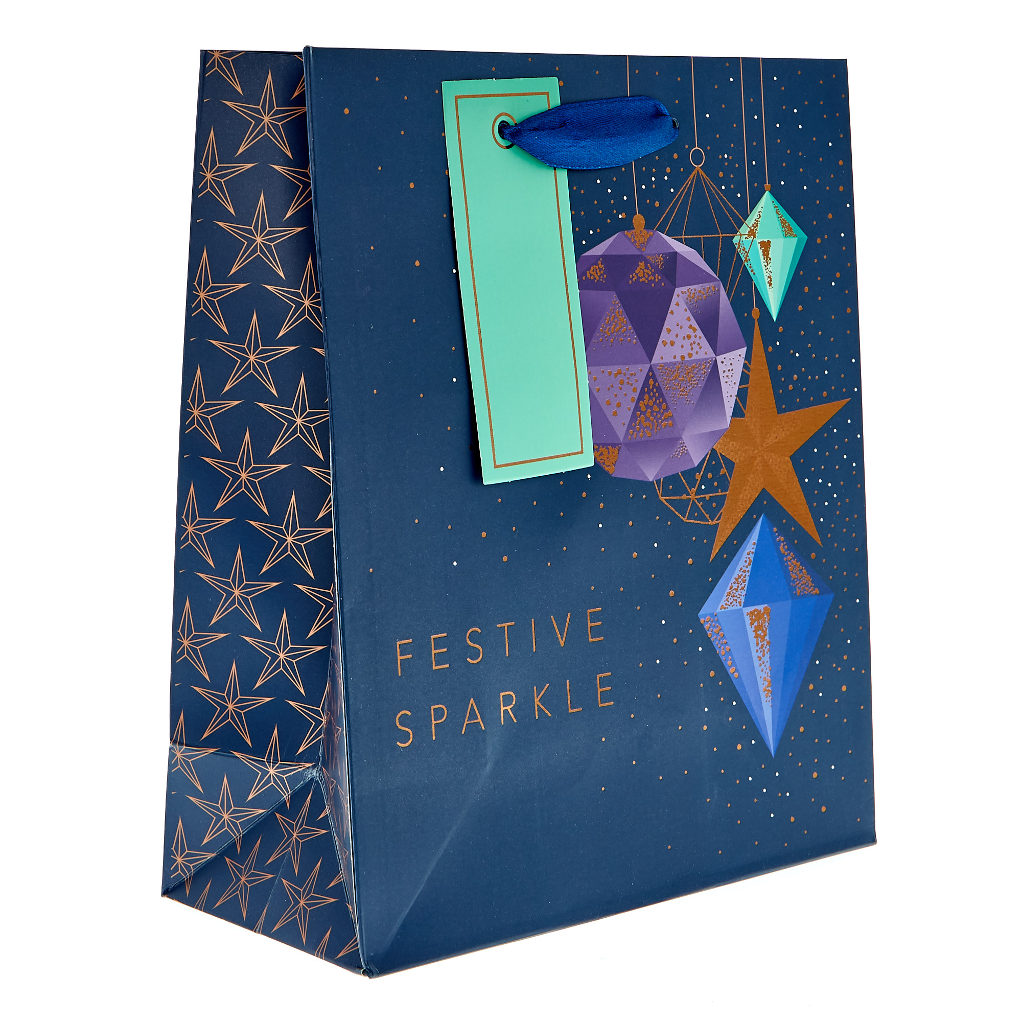 Medium Portrait Festive Sparkles Christmas Gift Bag