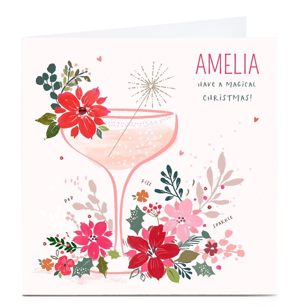 Personalised Nikki Upsher Christmas Card - Wine Glass
