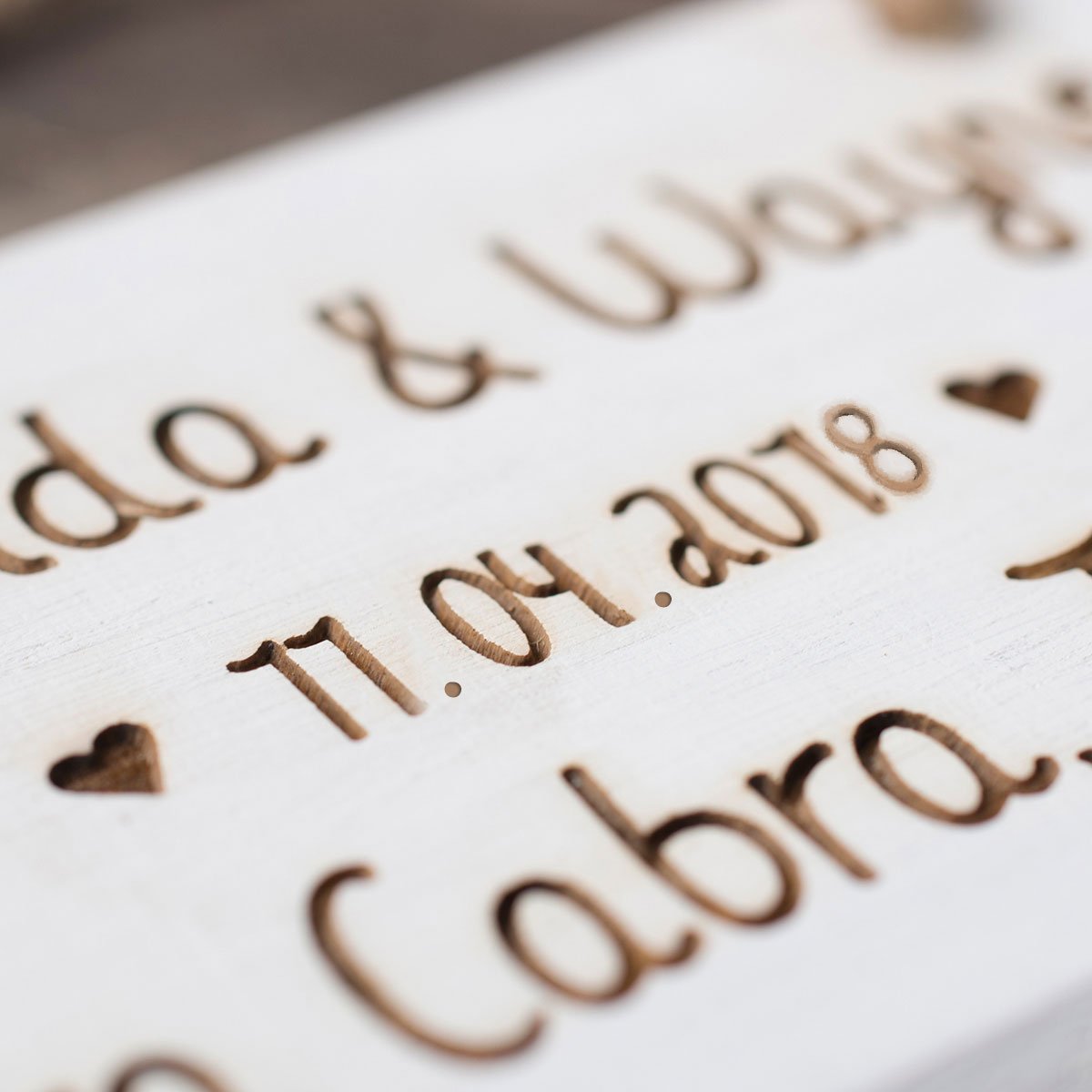 Personalised Engraved Hanging White Wooden Sign