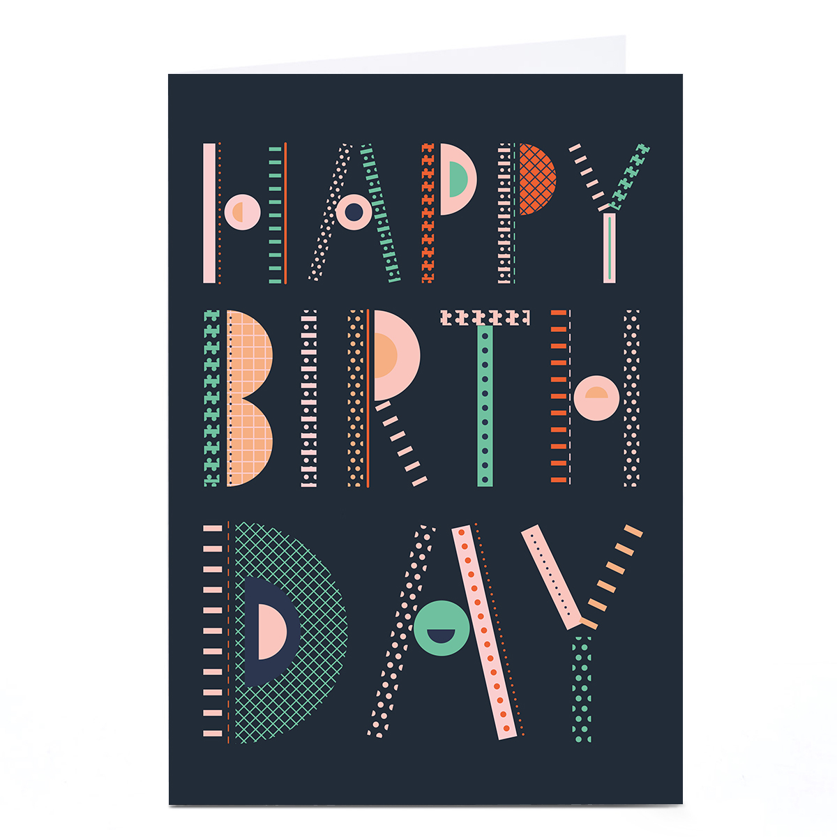 Personalised Rebecca Prinn Birthday Card - Patterned Text