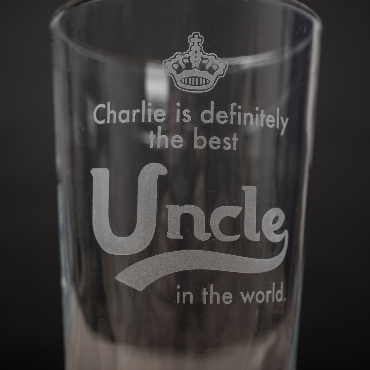 Personalised Best Uncle Pint Glass