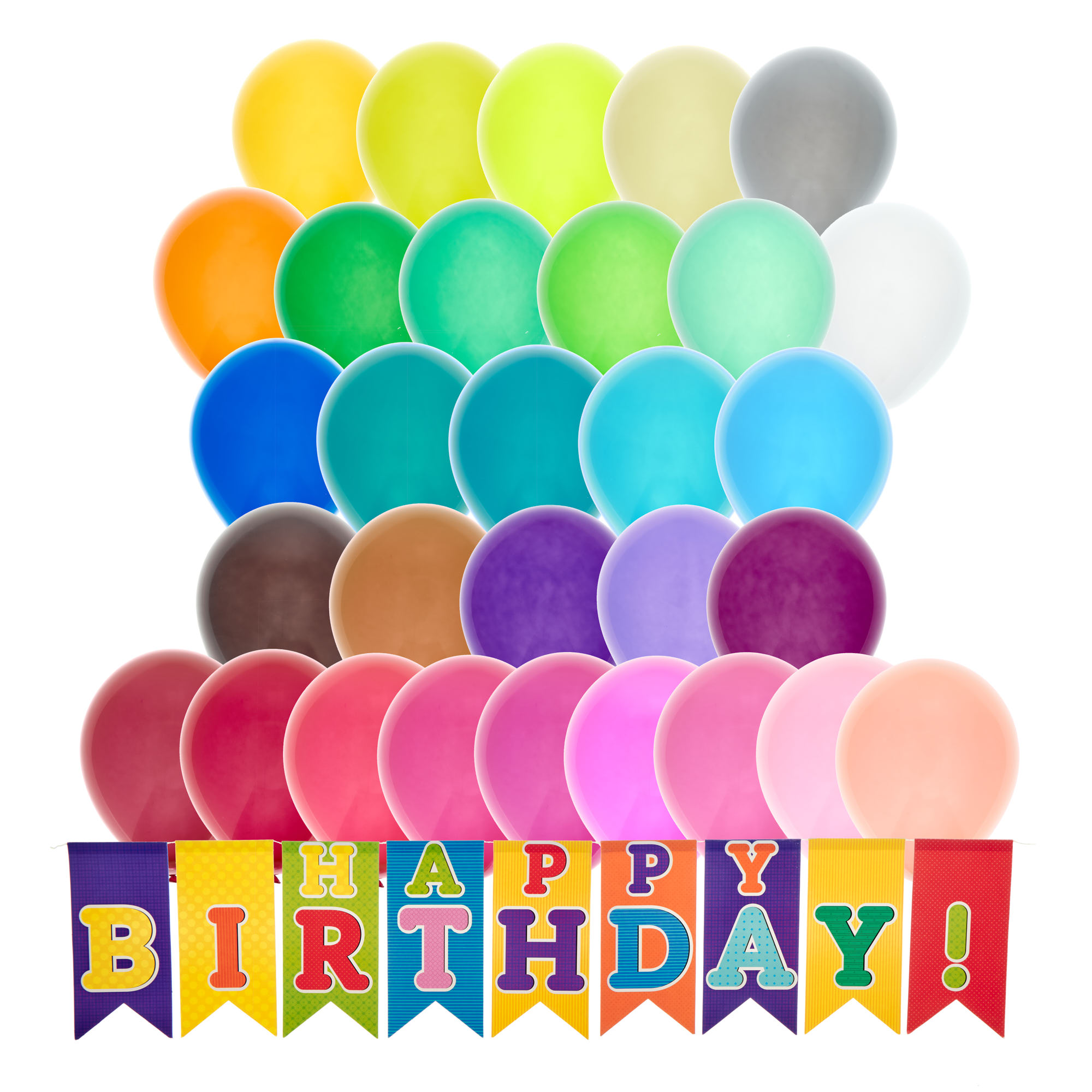 30 Balloons & Happy Birthday Banner Party Kit