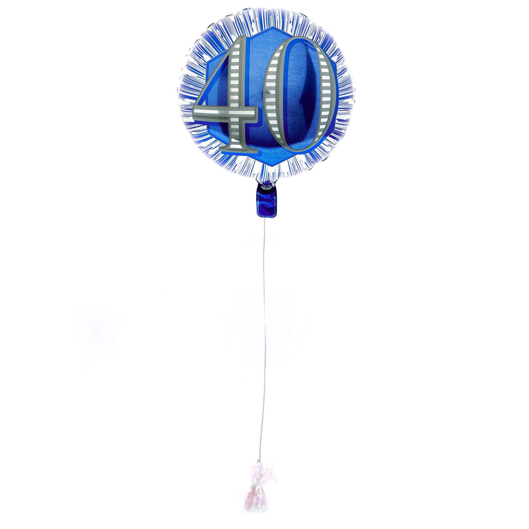 Blue & Silver 40th Birthday Balloon & Lindt Chocolate Box