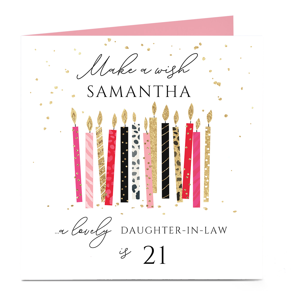Personalised Birthday Card - Make A Wish Candles , Editable Age