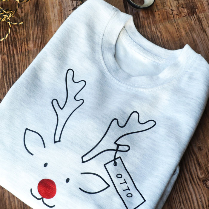 Personalised Childrens Family Reindeer Christmas Jumper