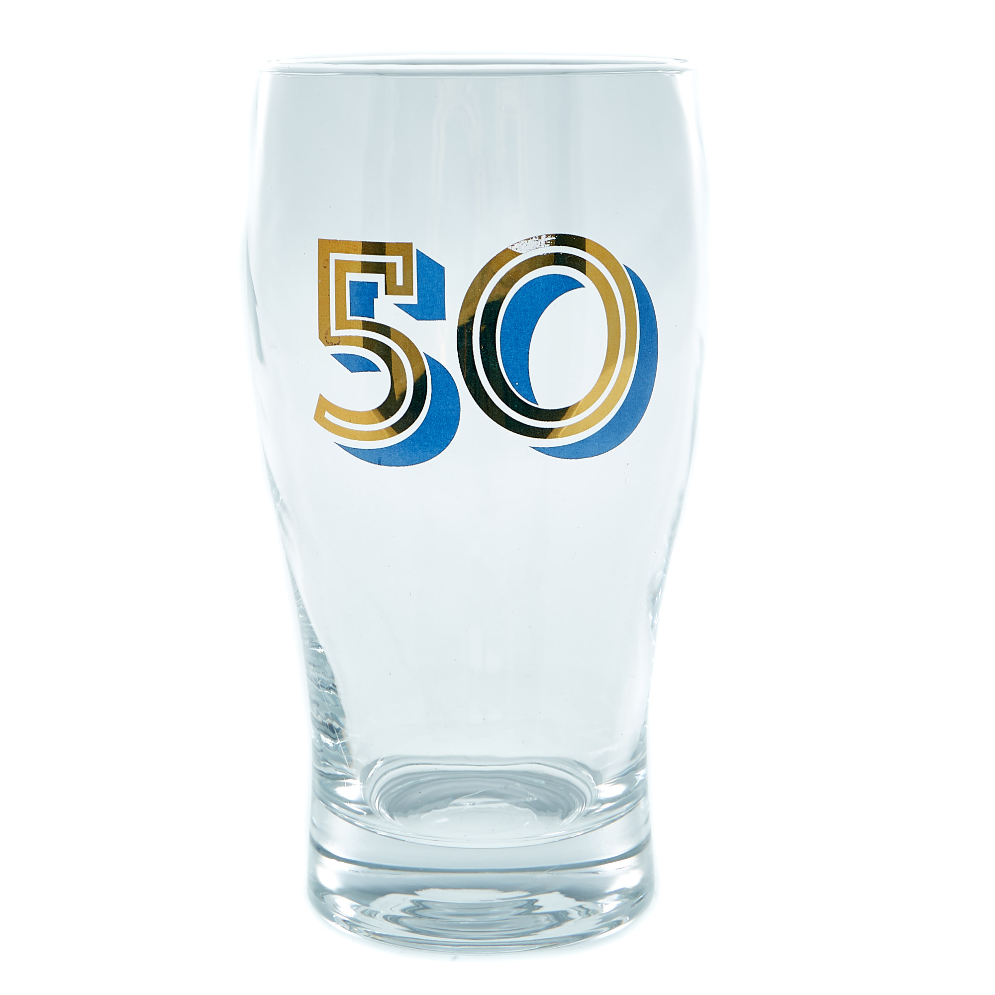 50th Birthday Pint Glass In A Box - Blue & Gold