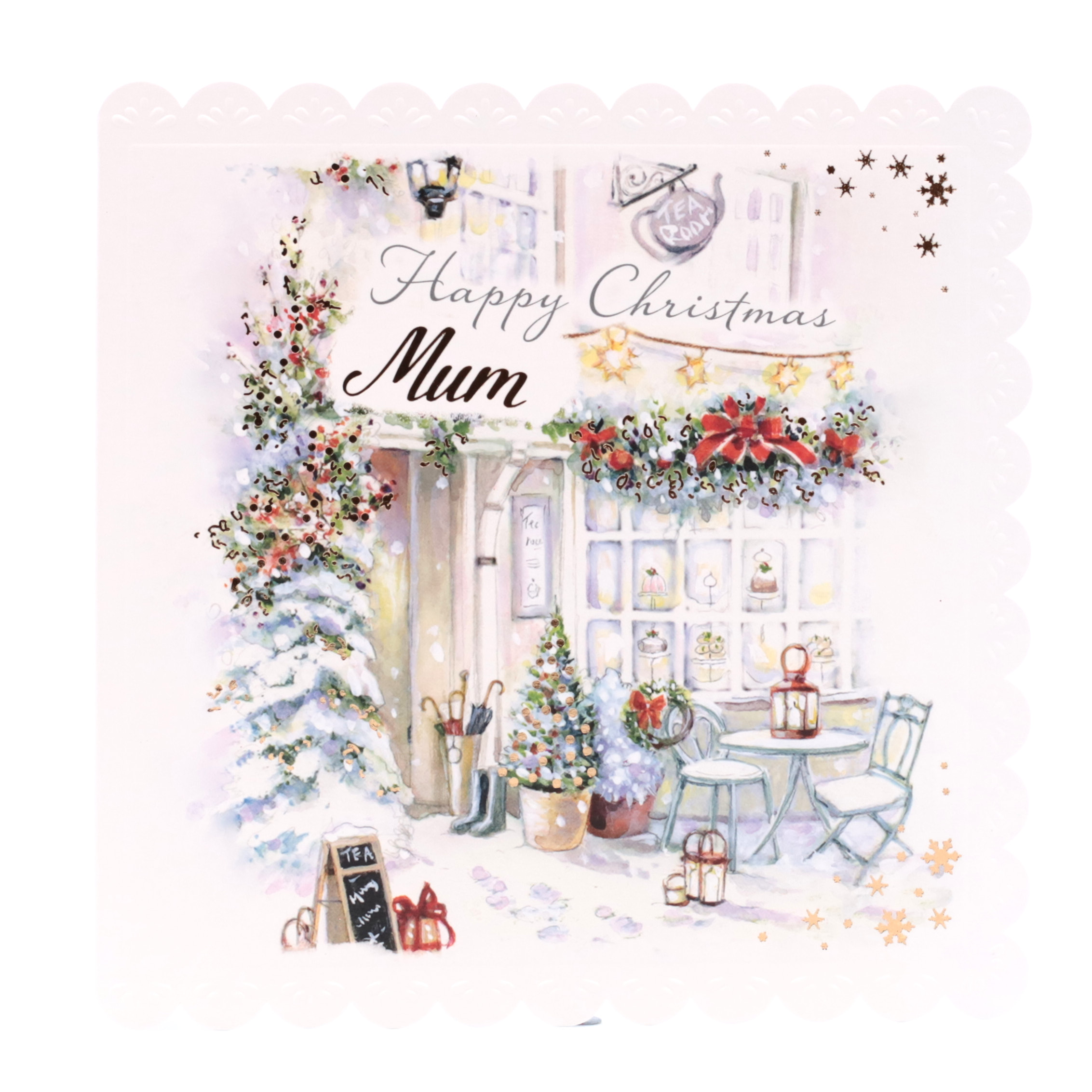 Christmas Card - Mum, Snowy Shop