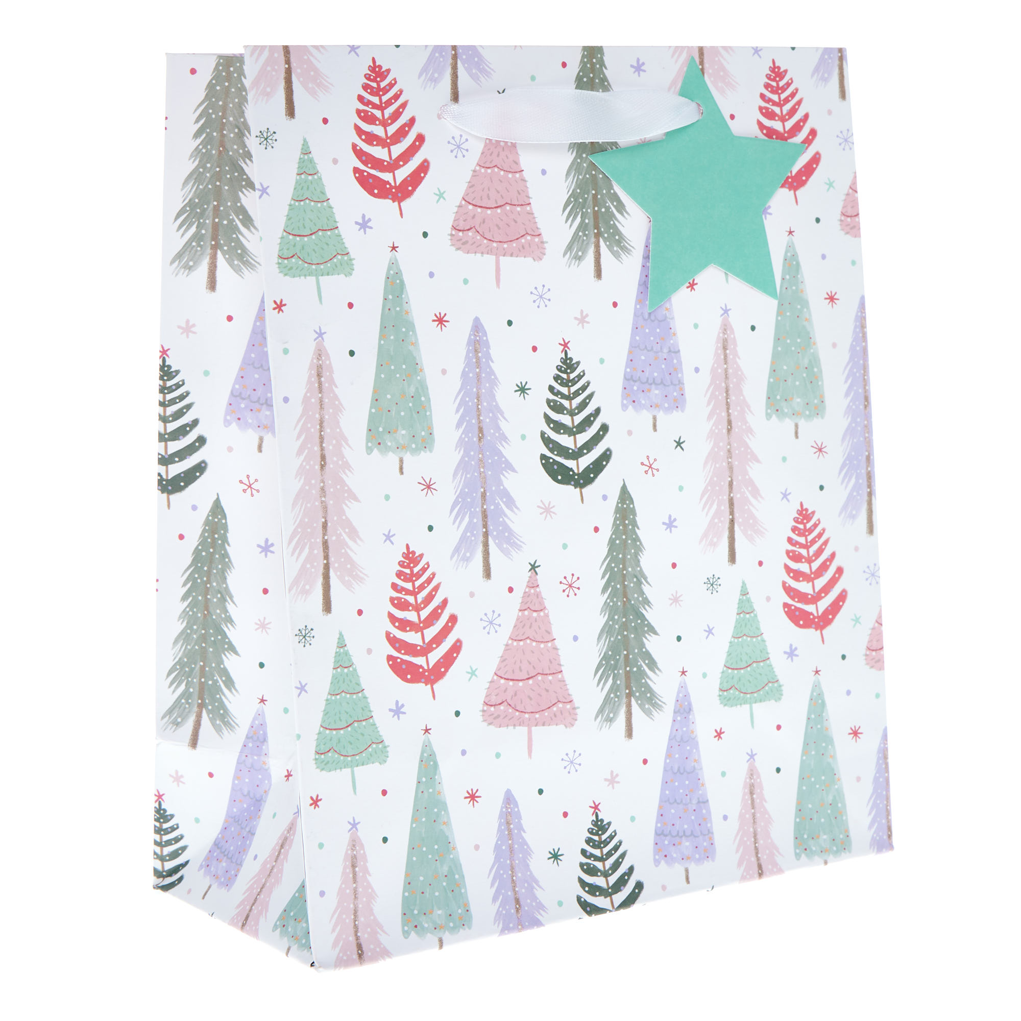 Medium Portrait Repeat Christmas Trees Gift Bag