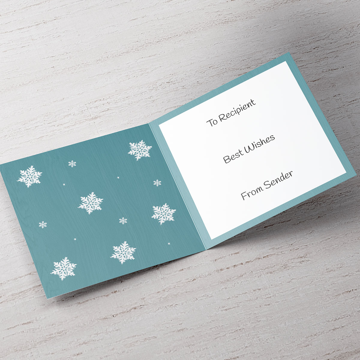 Photo Christmas Card - Boyfriend Blue Snowflakes Photo