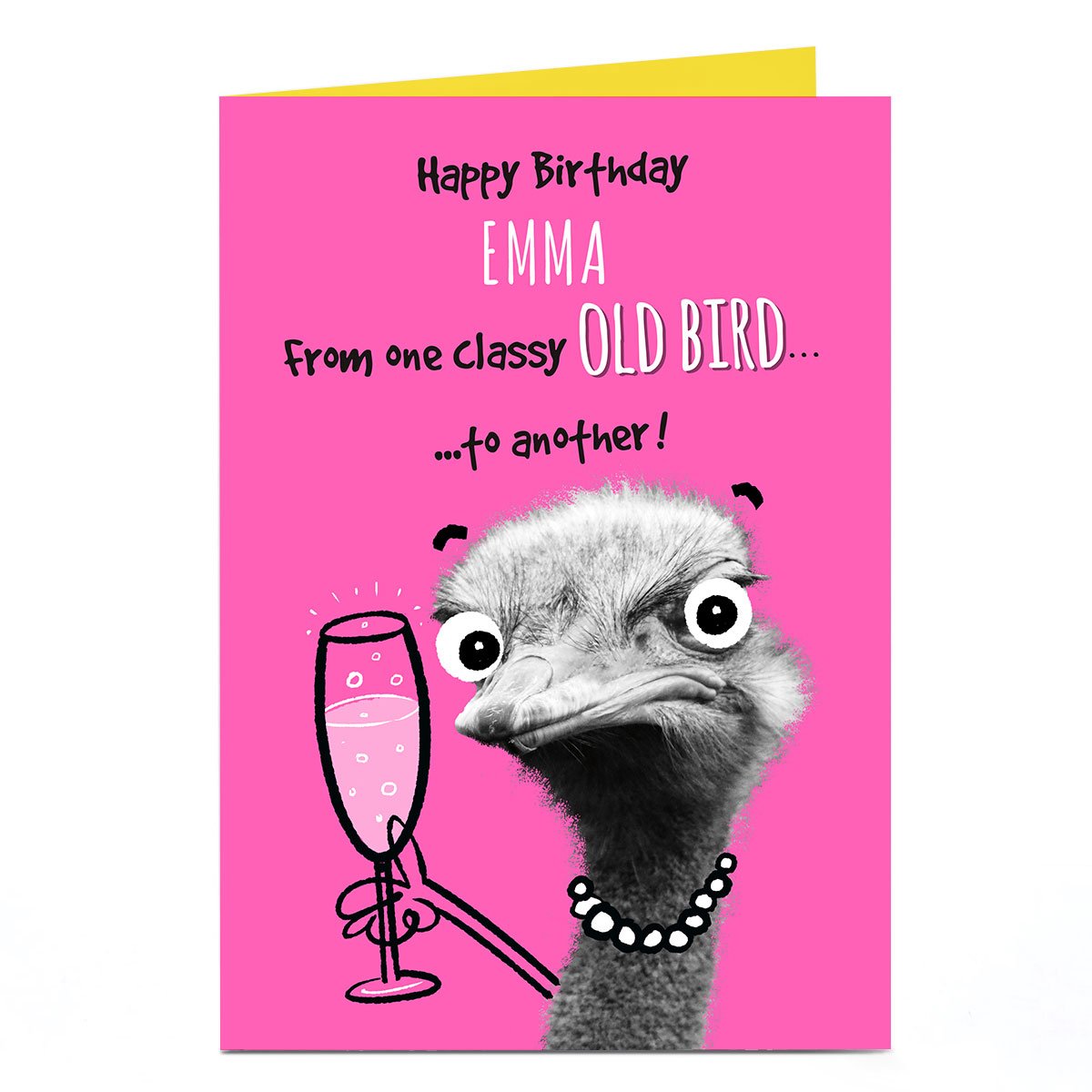 Personalised Pink Pet Shop Birthday Card - Classy Old Bird