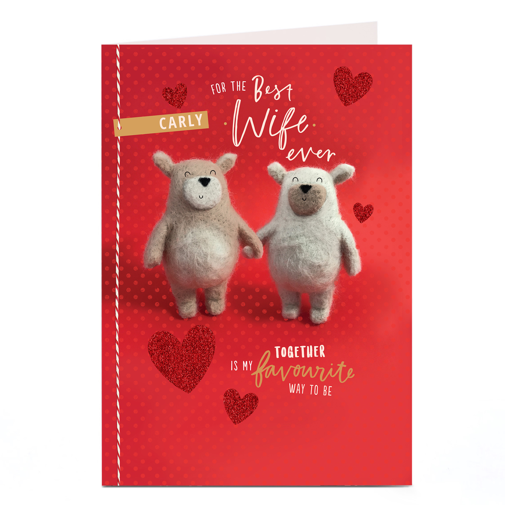 Personalised Valentine's Card - For The Best Wife