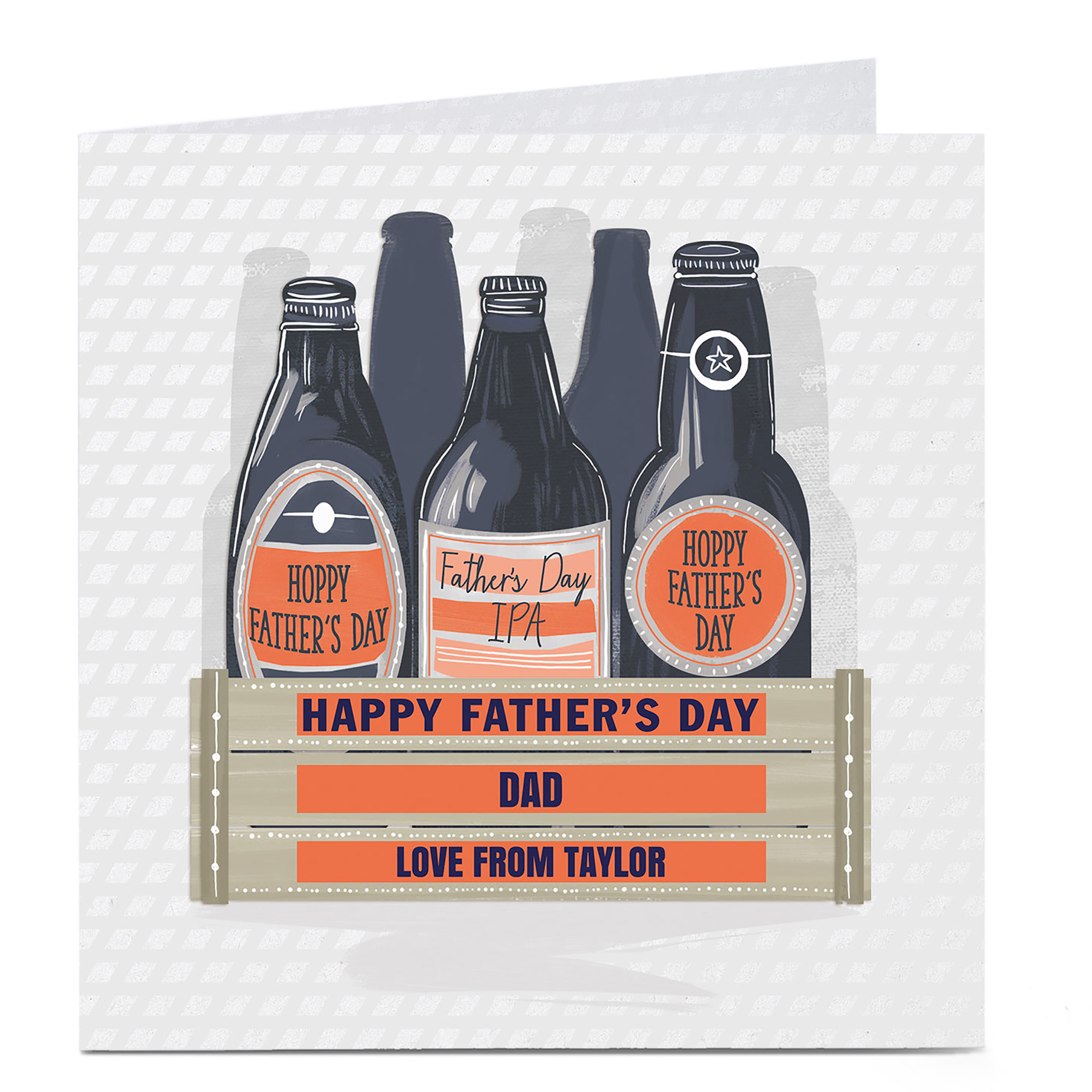 Personalised Father's Day Card - Beer Bottle Crate
