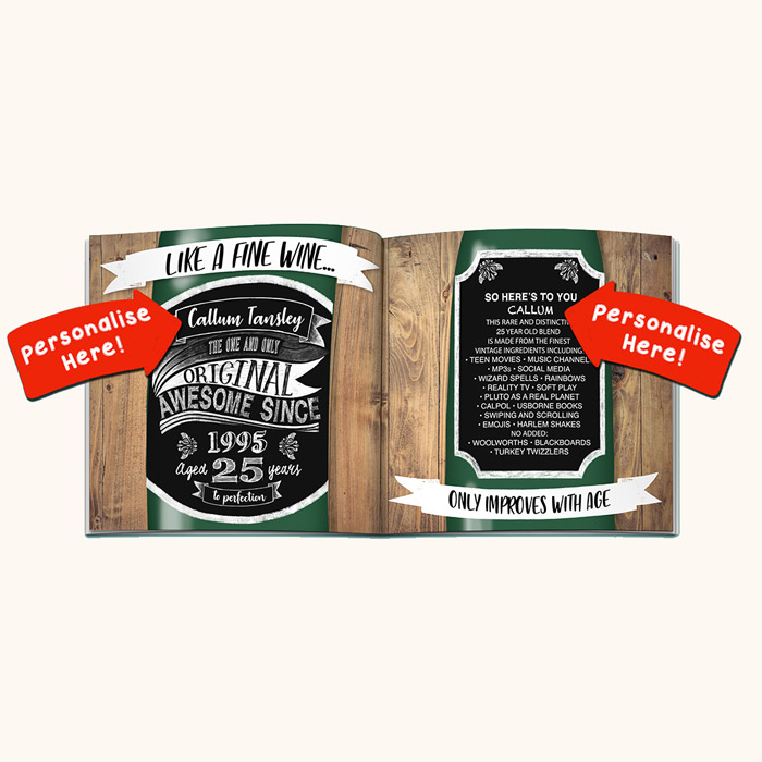 Personalised Book - Memory Lane 25th Birthday