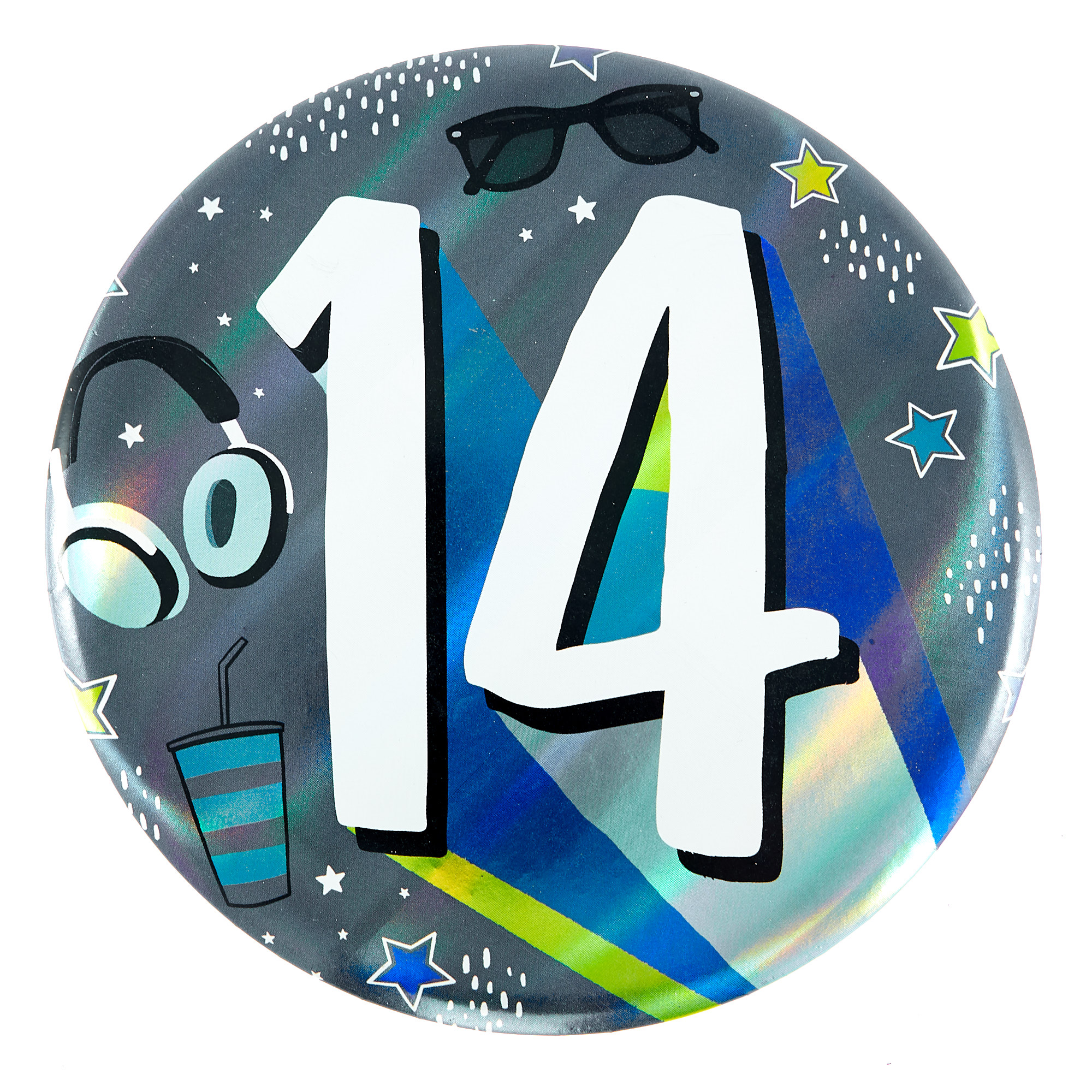 Giant 14th Birthday Badge - Blue