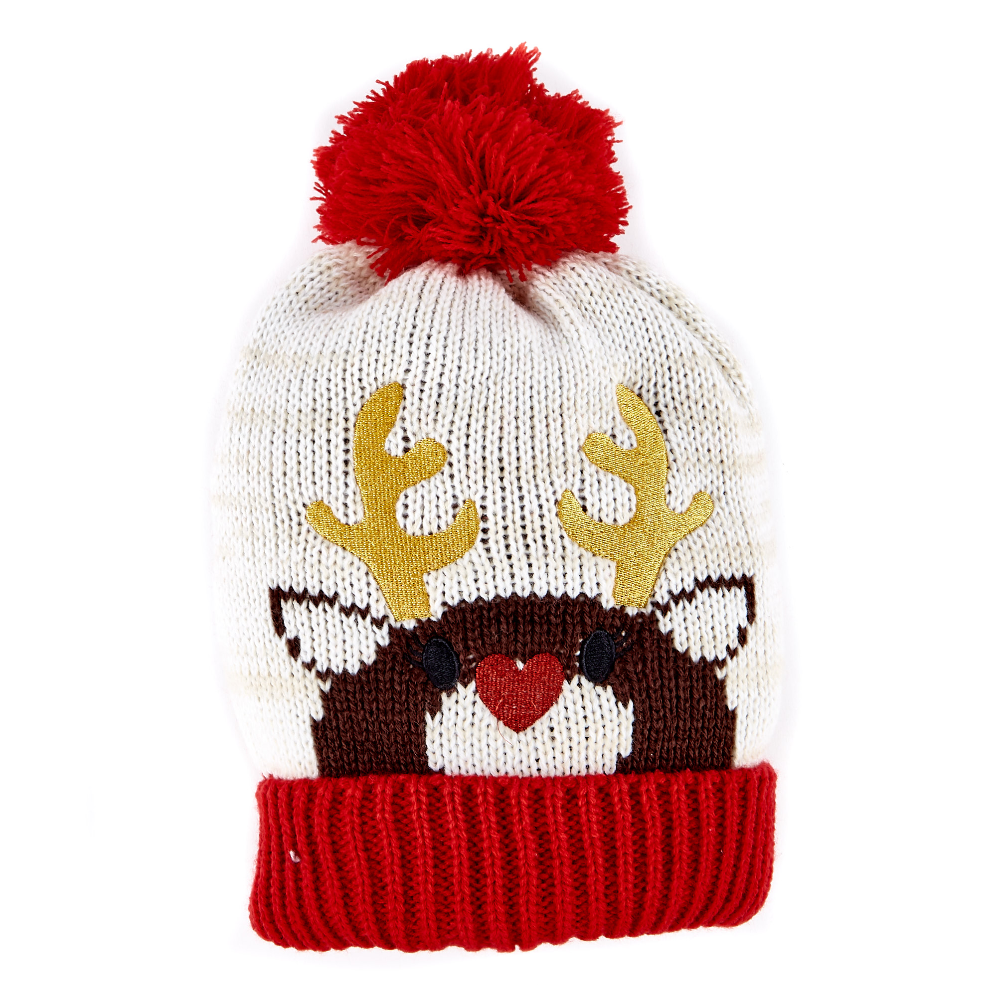 Knitted Christmas Hat - Reindeer 