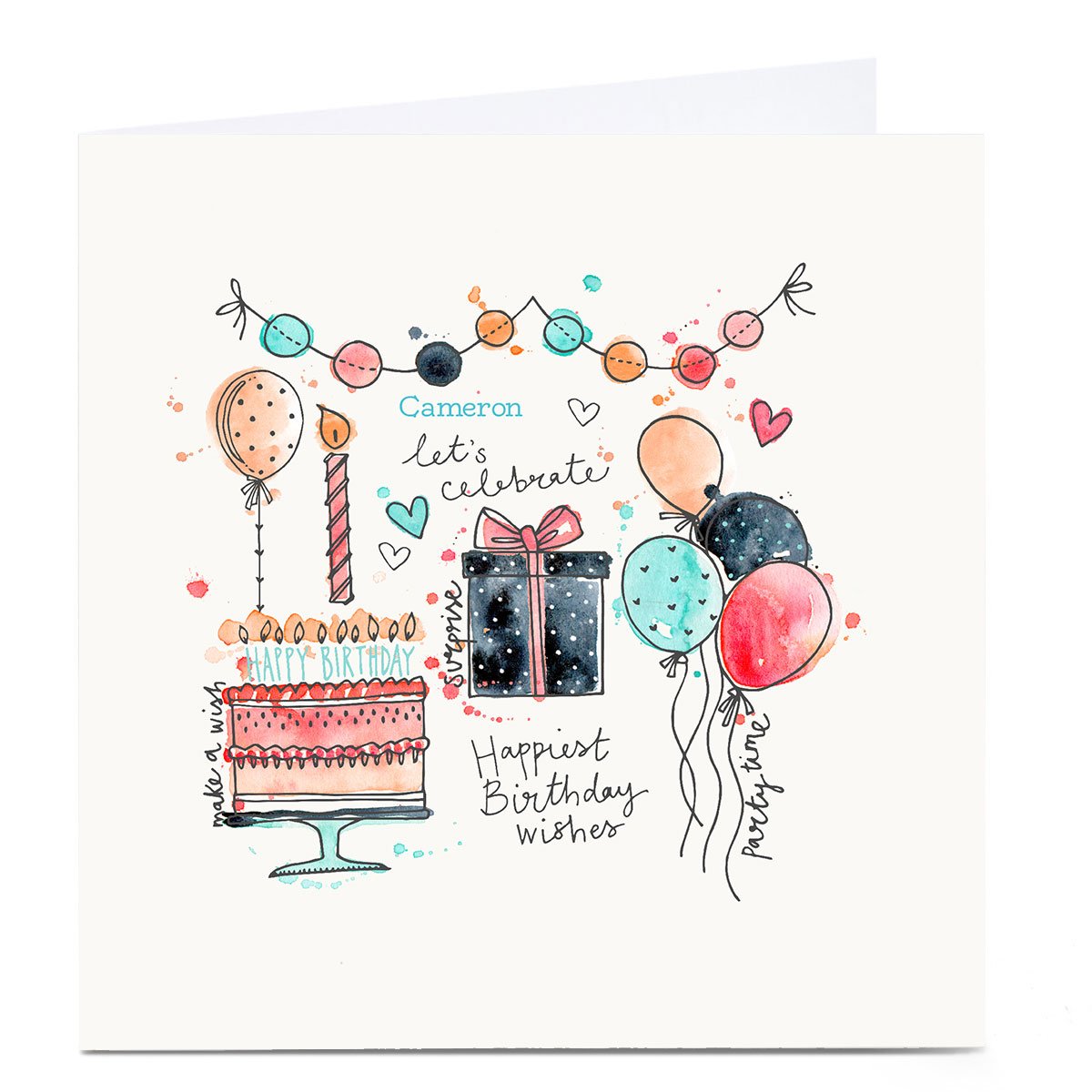 Personalised Bev Hopwood Birthday Card - Let's Celebrate!