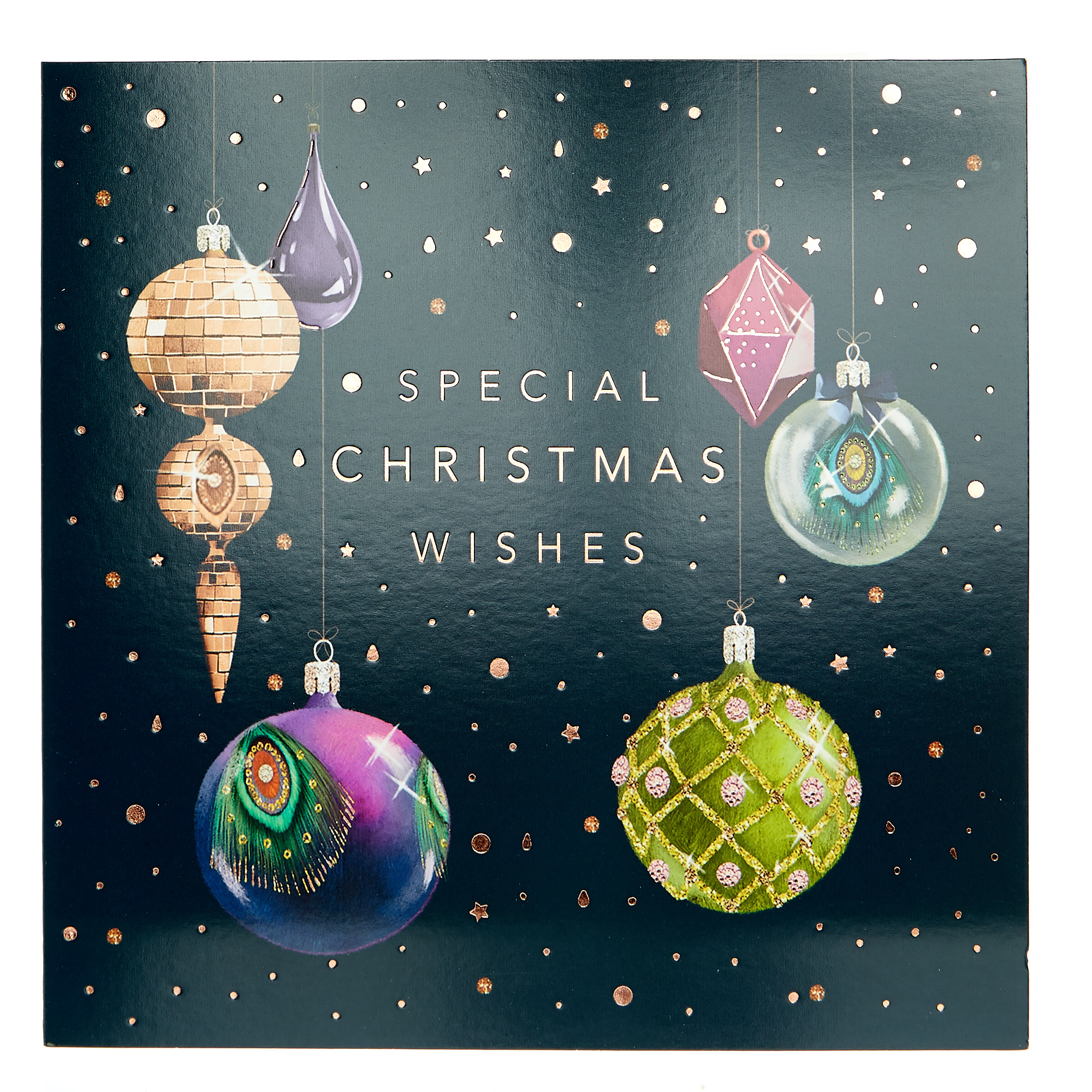 Box of 12 Deluxe Wreath & Baubles Charity Christmas Cards - 2 Designs 
