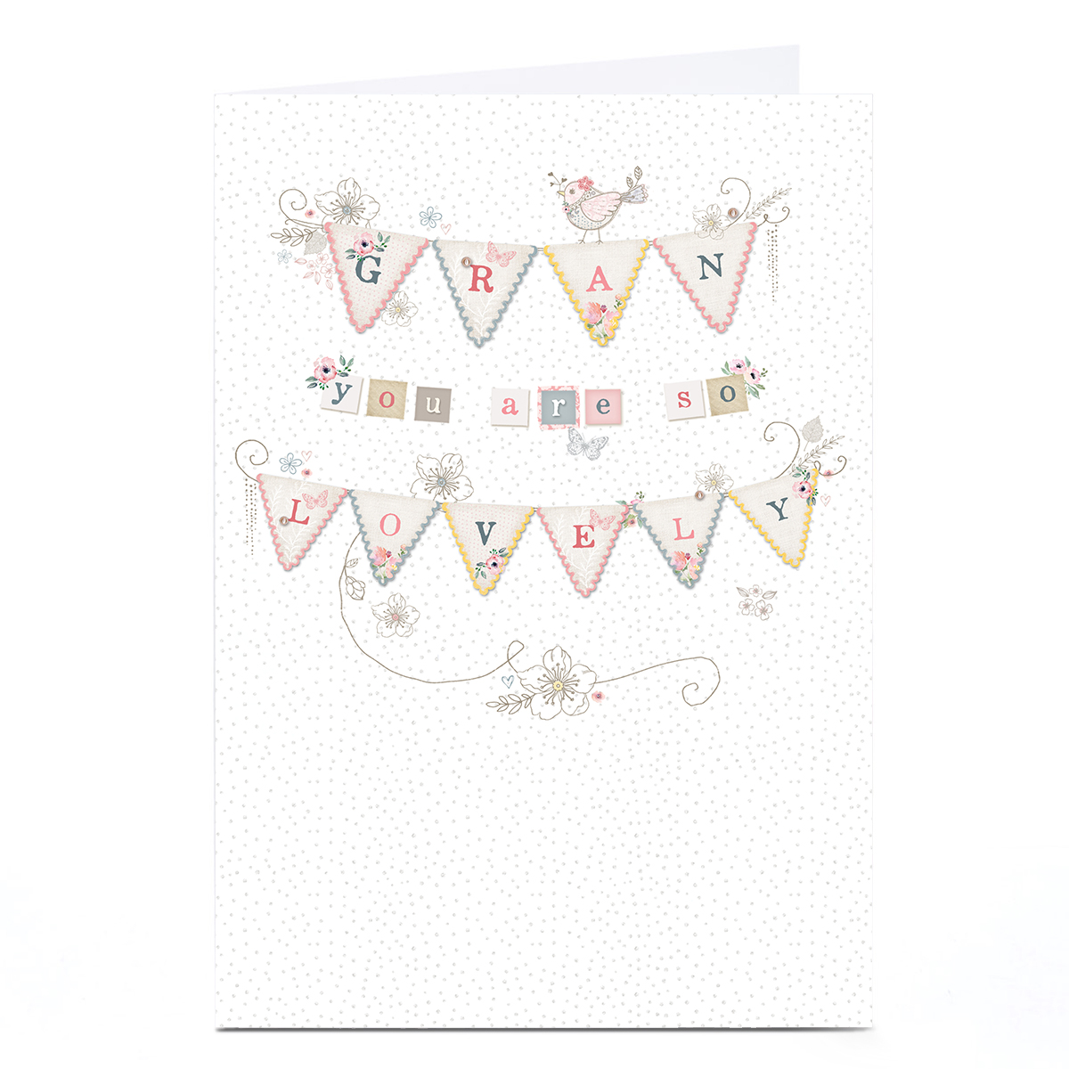 Birthday Card - So Lovely Bunting, Gran