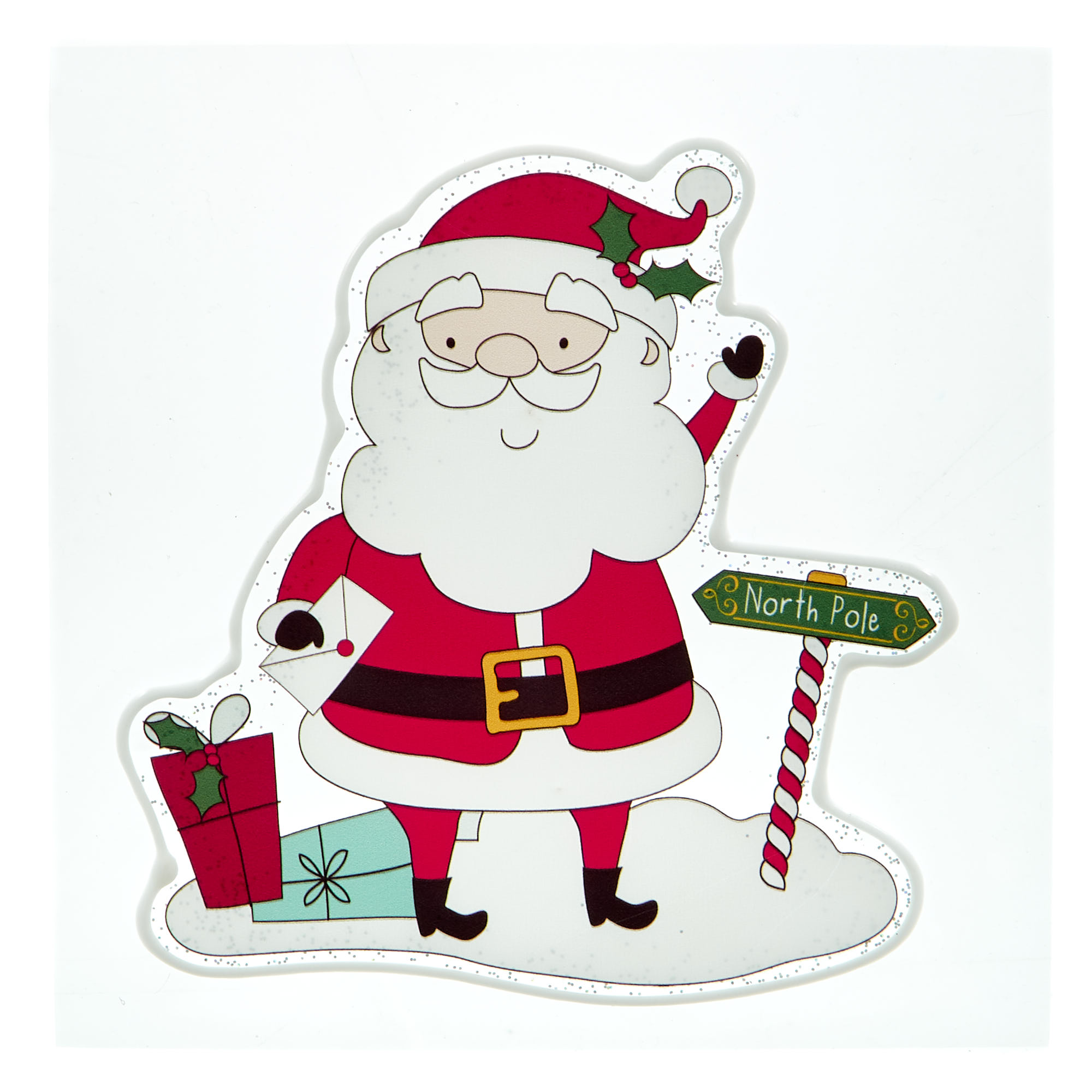 7-Inch Christmas Window Stickers - Santa