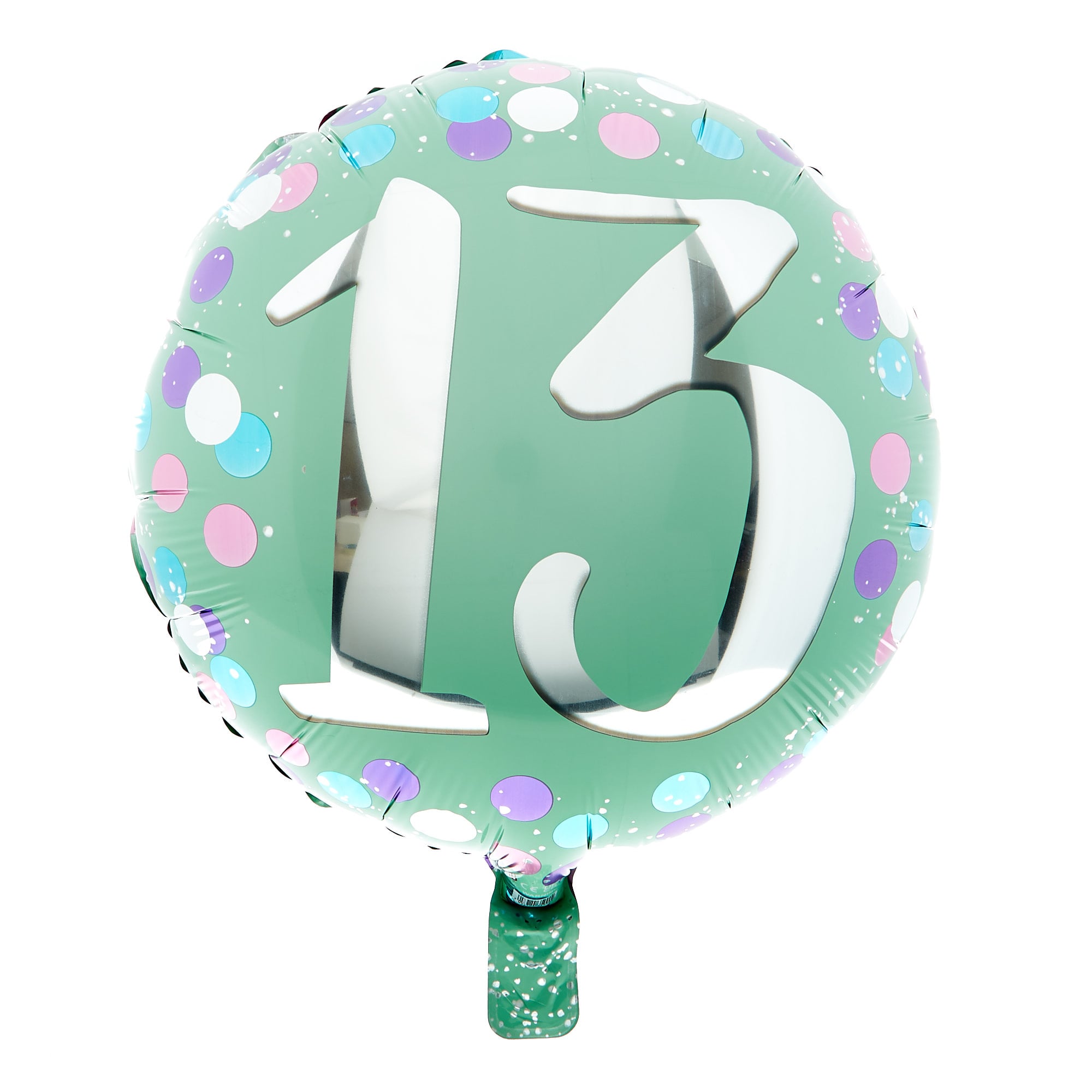 18-Inch Purple & Mint 13th Birthday Foil Helium Balloon
