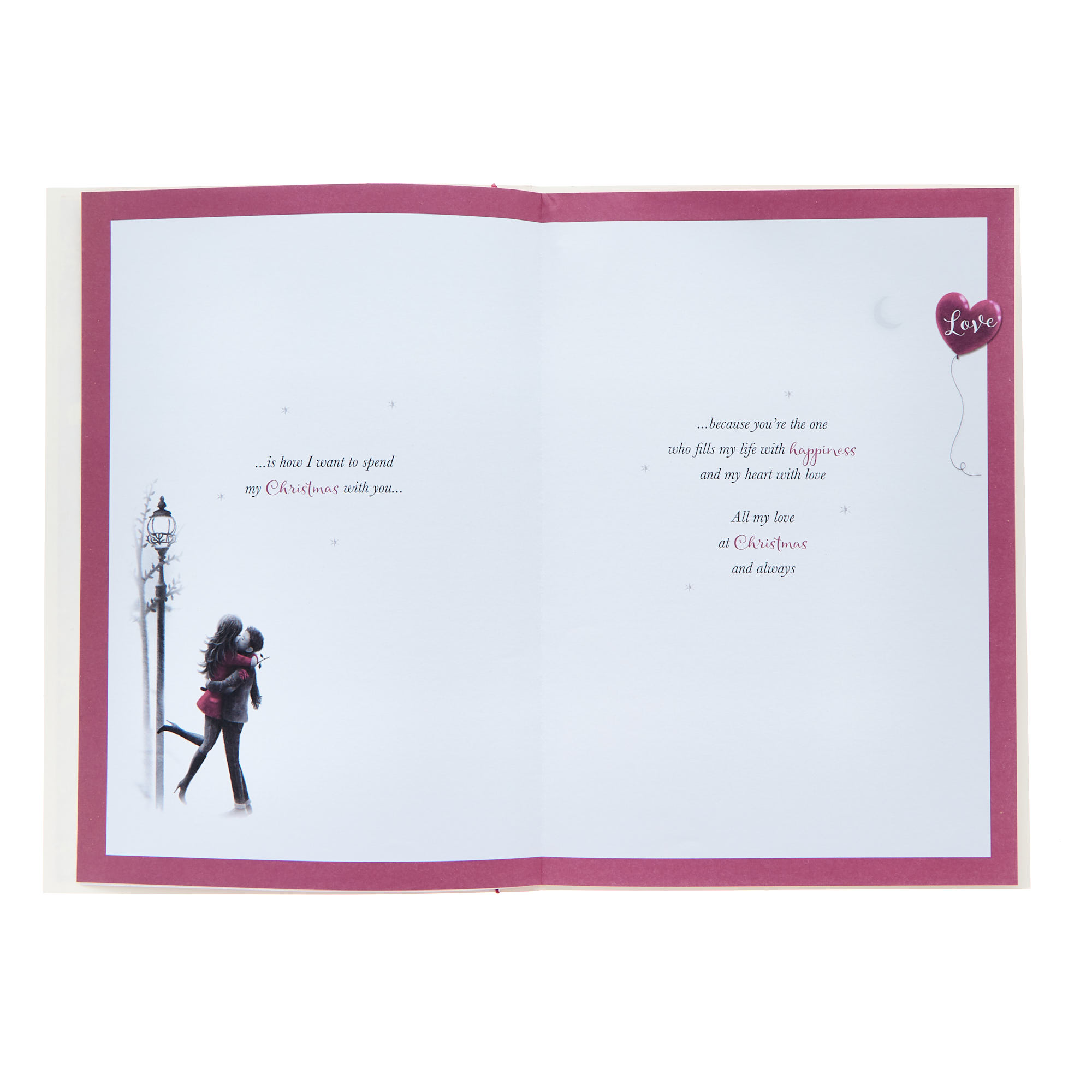 Husband Embracing Couple Christmas Card