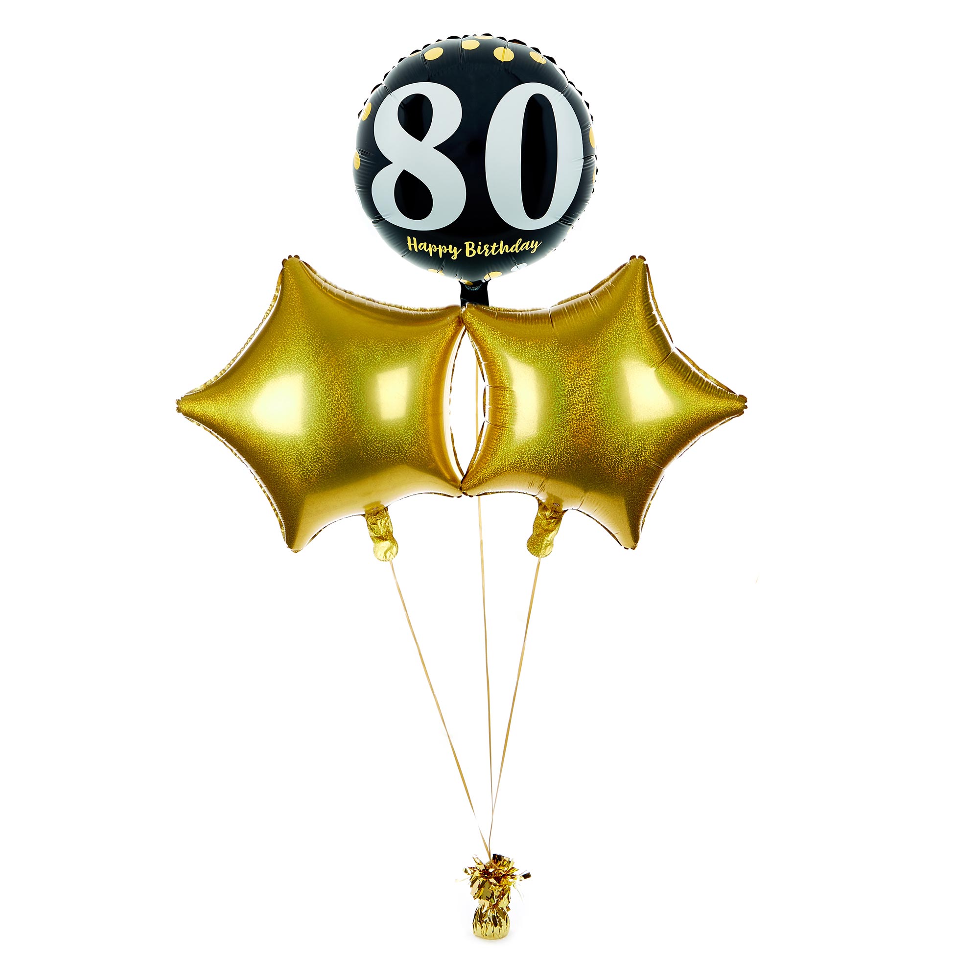Buy Happy 80th Birthday Balloon Bouquet DELIVERED INFLATED! for GBP