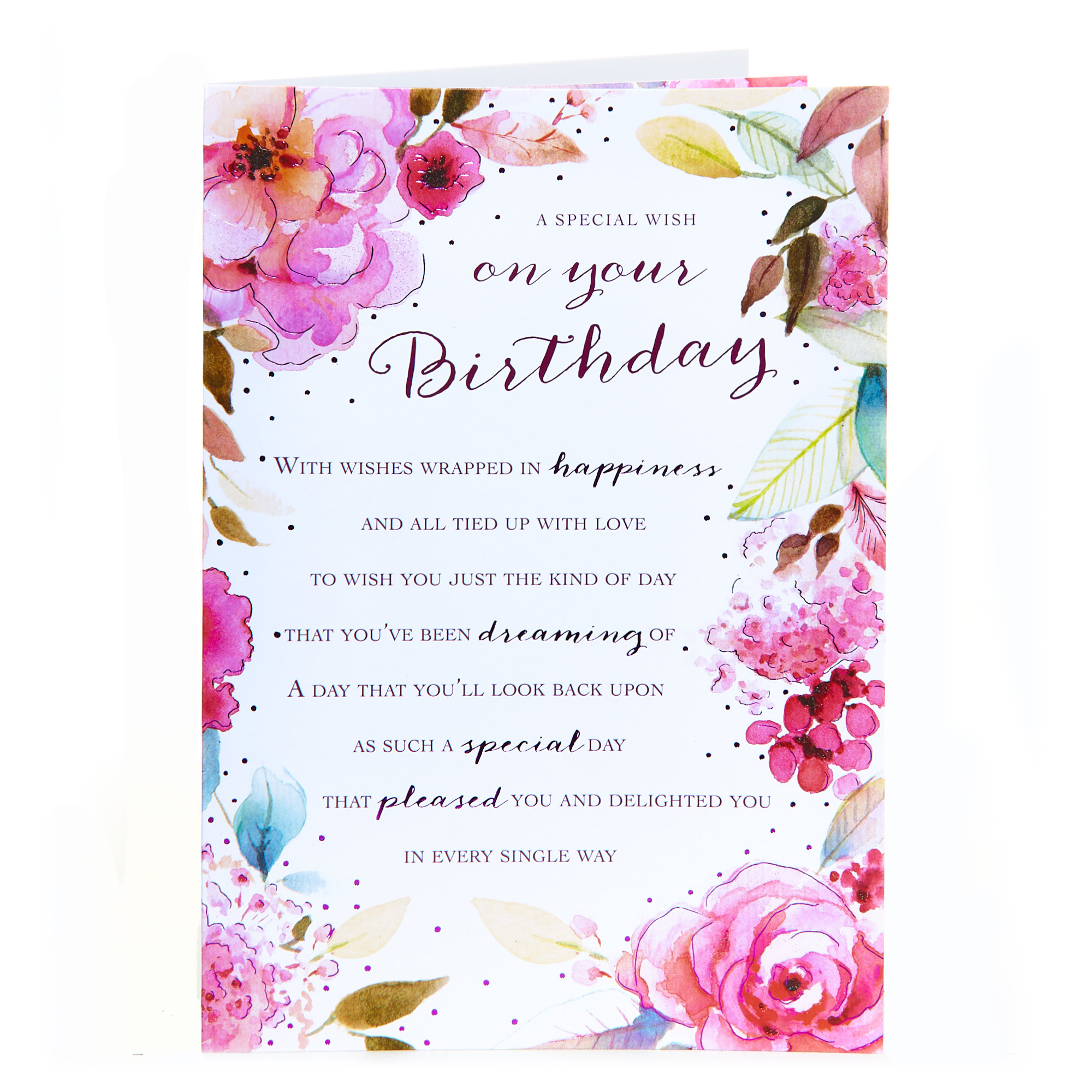 Birthday Card - A Special Wish, Floral