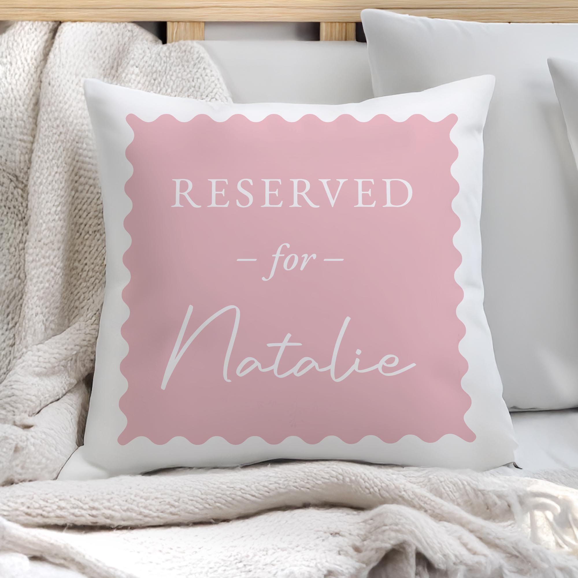 Personalised Pink Reserved For Cushion