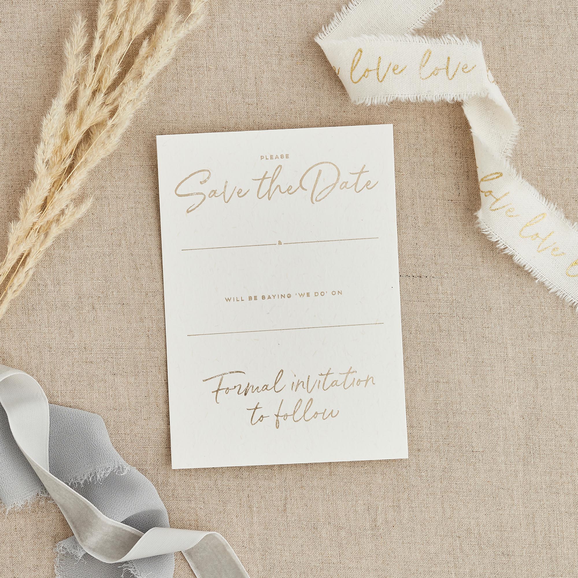 Gold Foiled C7 Wedding Save The Dates - Pack of 20