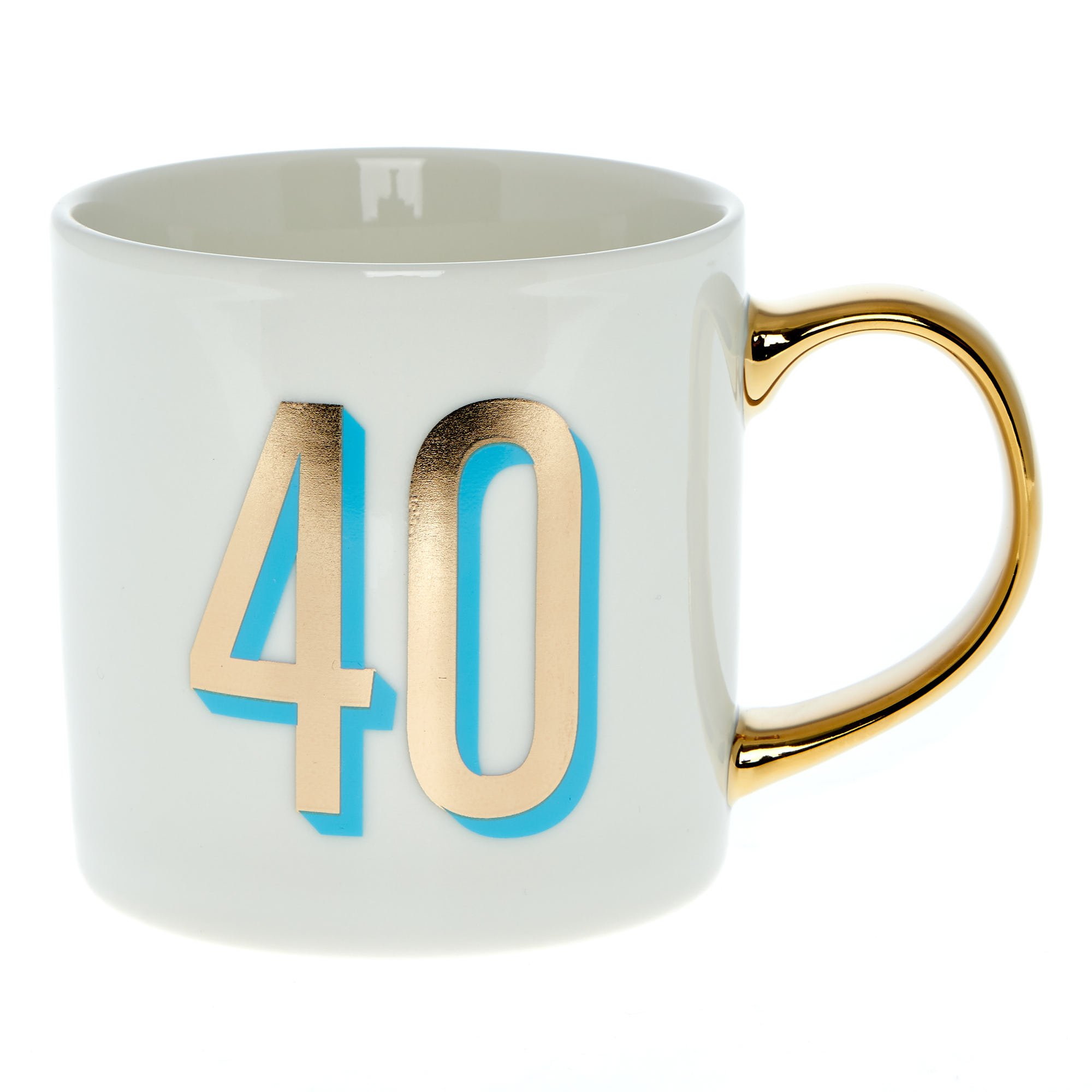 Blue & Gold 40th Birthday Mug in a Box