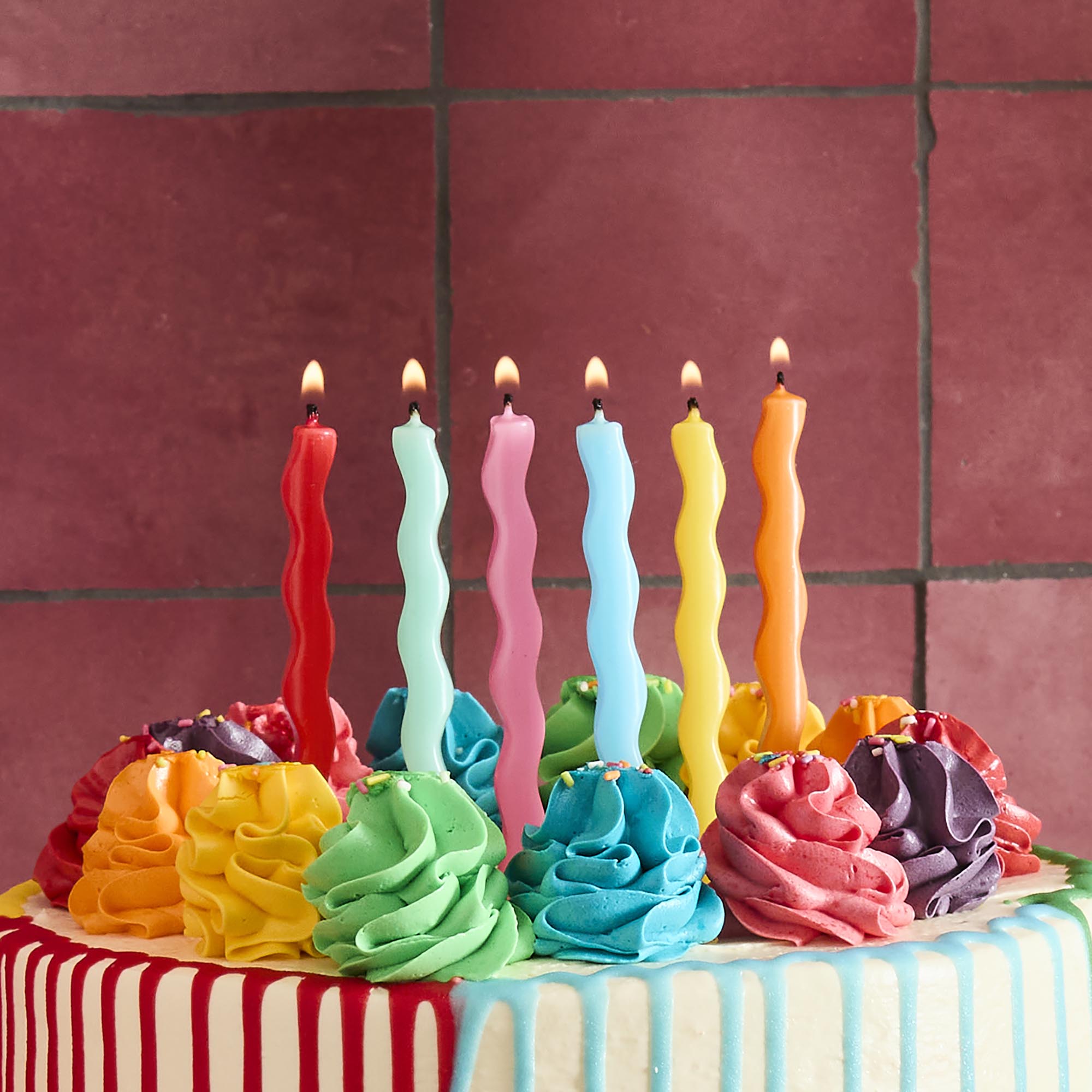 Premium Bight Wavy Wax Candles - Pack of 12