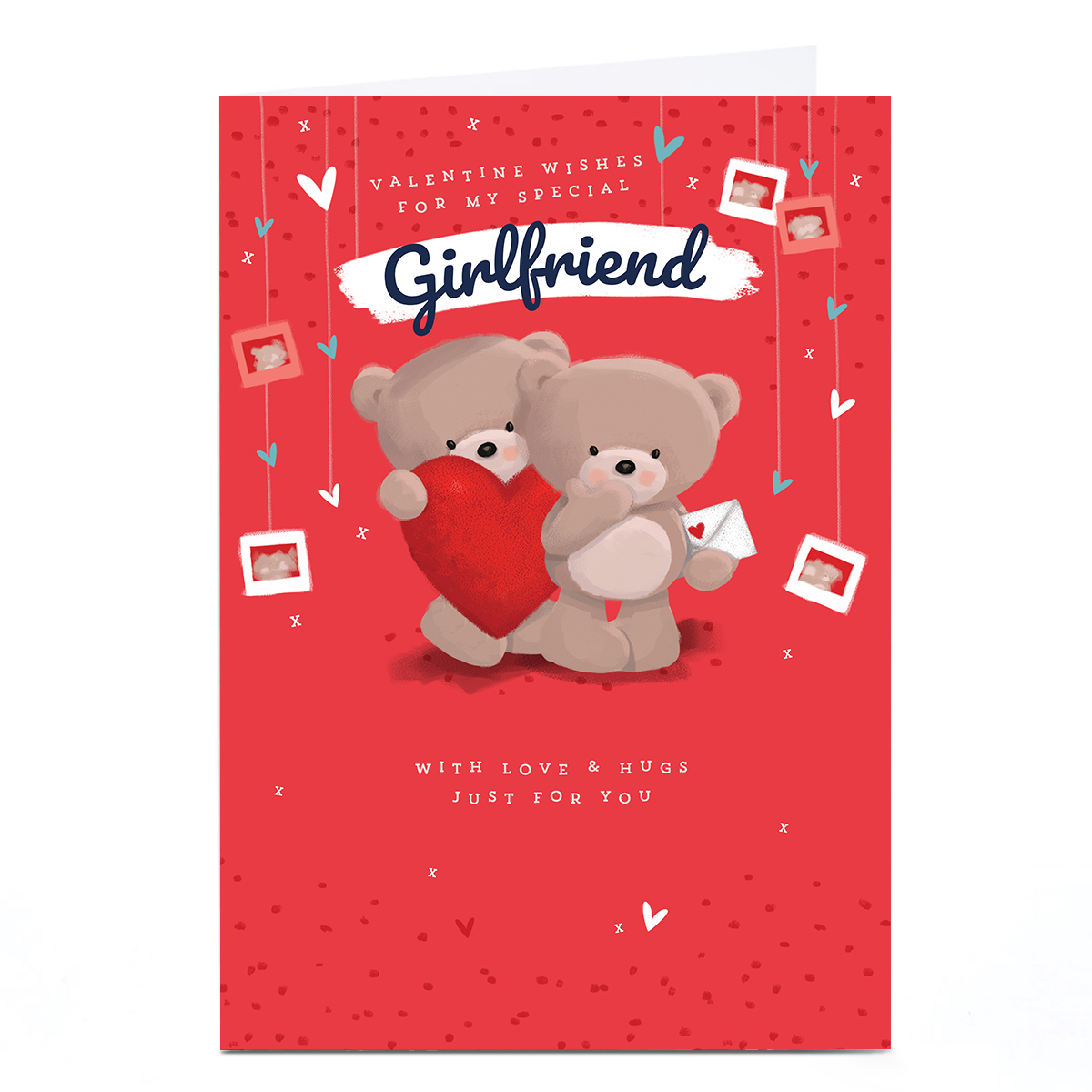 Hugs Valentine's Day Card - With Love and Hugs, Girlfriend