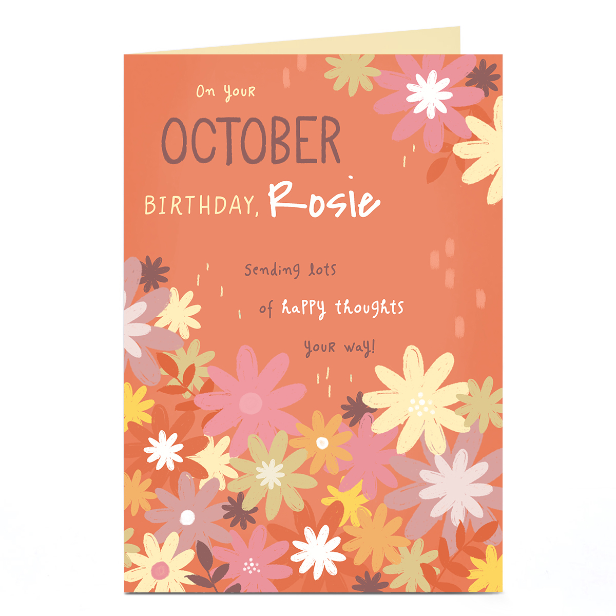 Personalised Birthday Card - October Happy Thoughts