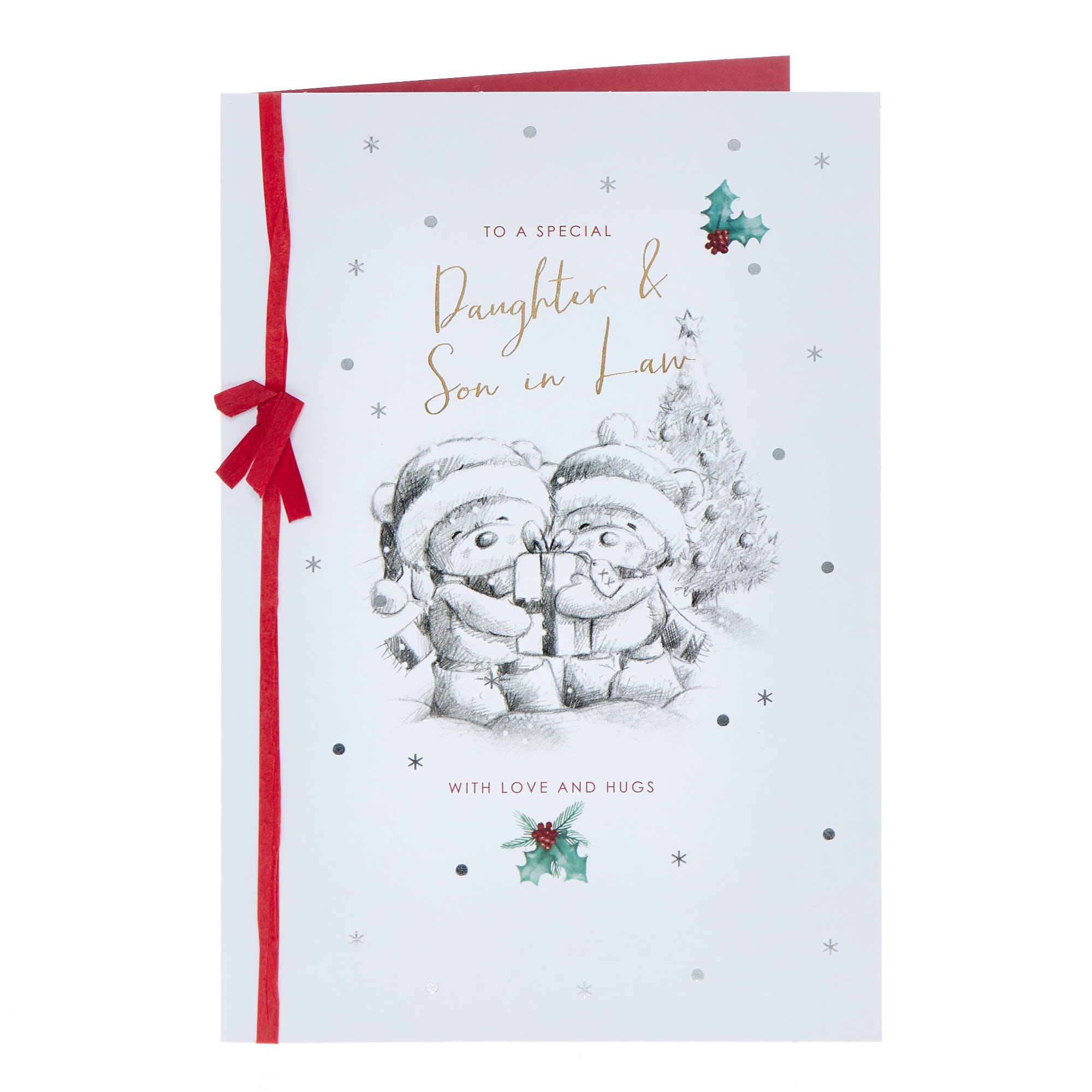 Daughter & Son In Law Hugs Bears Christmas Card