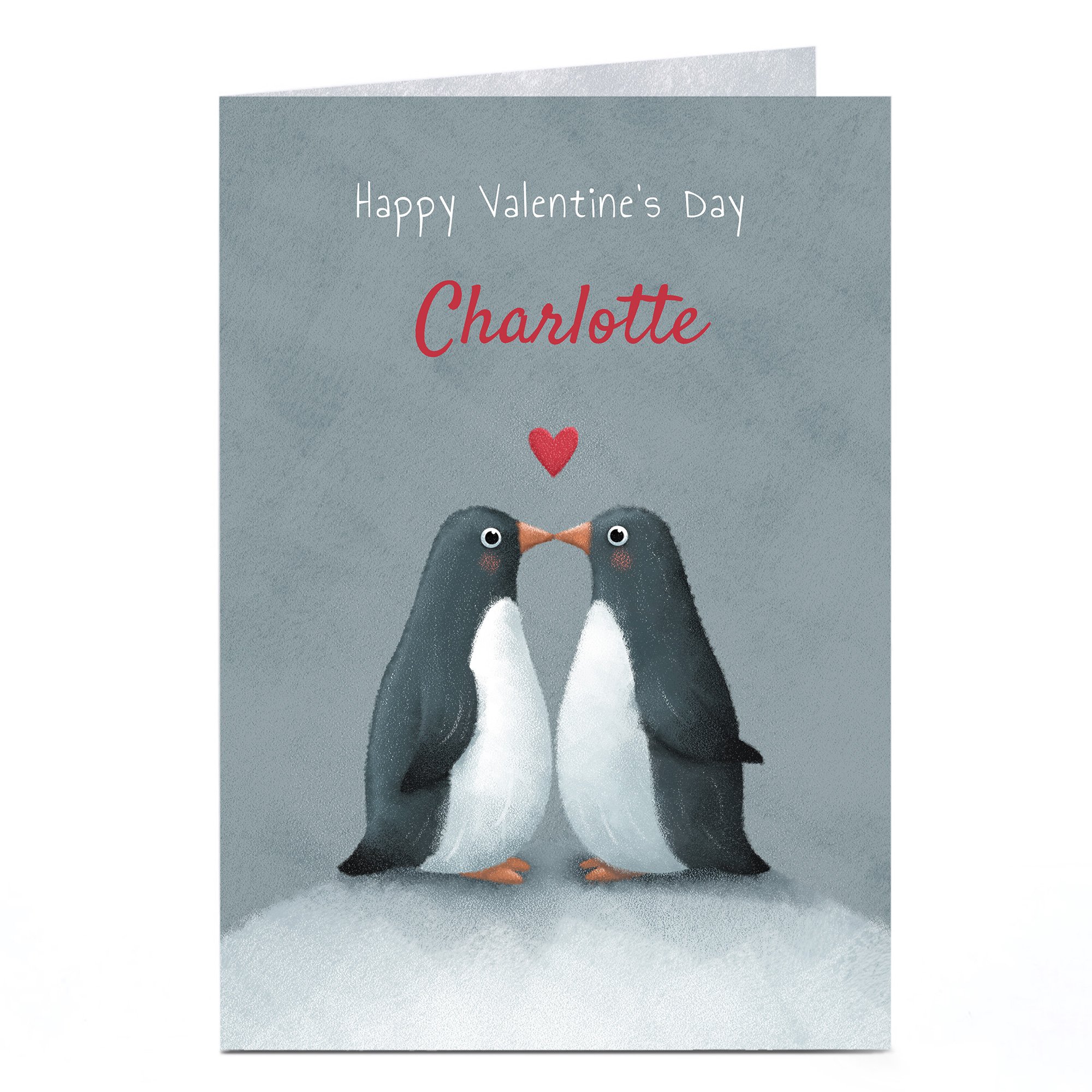 Personalised Valentine's Card - Penguin Couple