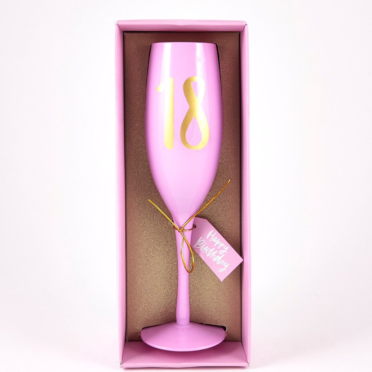 18th Birthday Large Pink Champagne Flute