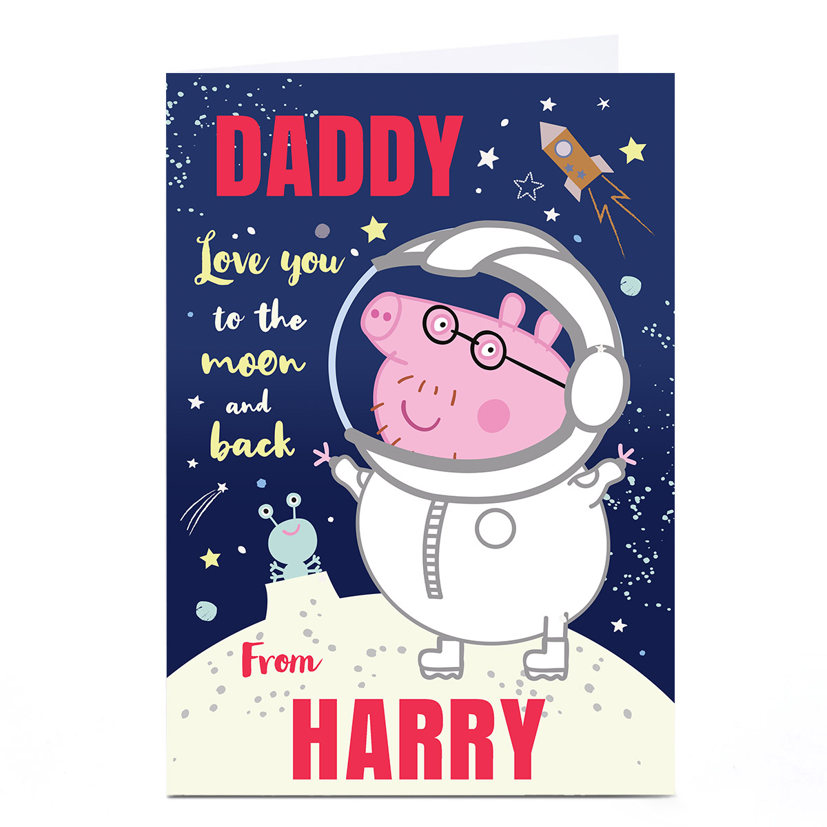 Personalised Peppa Pig Card - To The Moon And Back