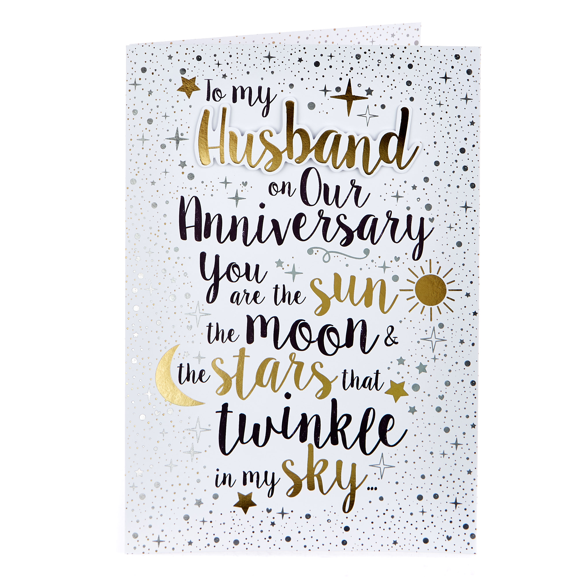 Anniversary Card - Husband, Sun, Moon & Stars