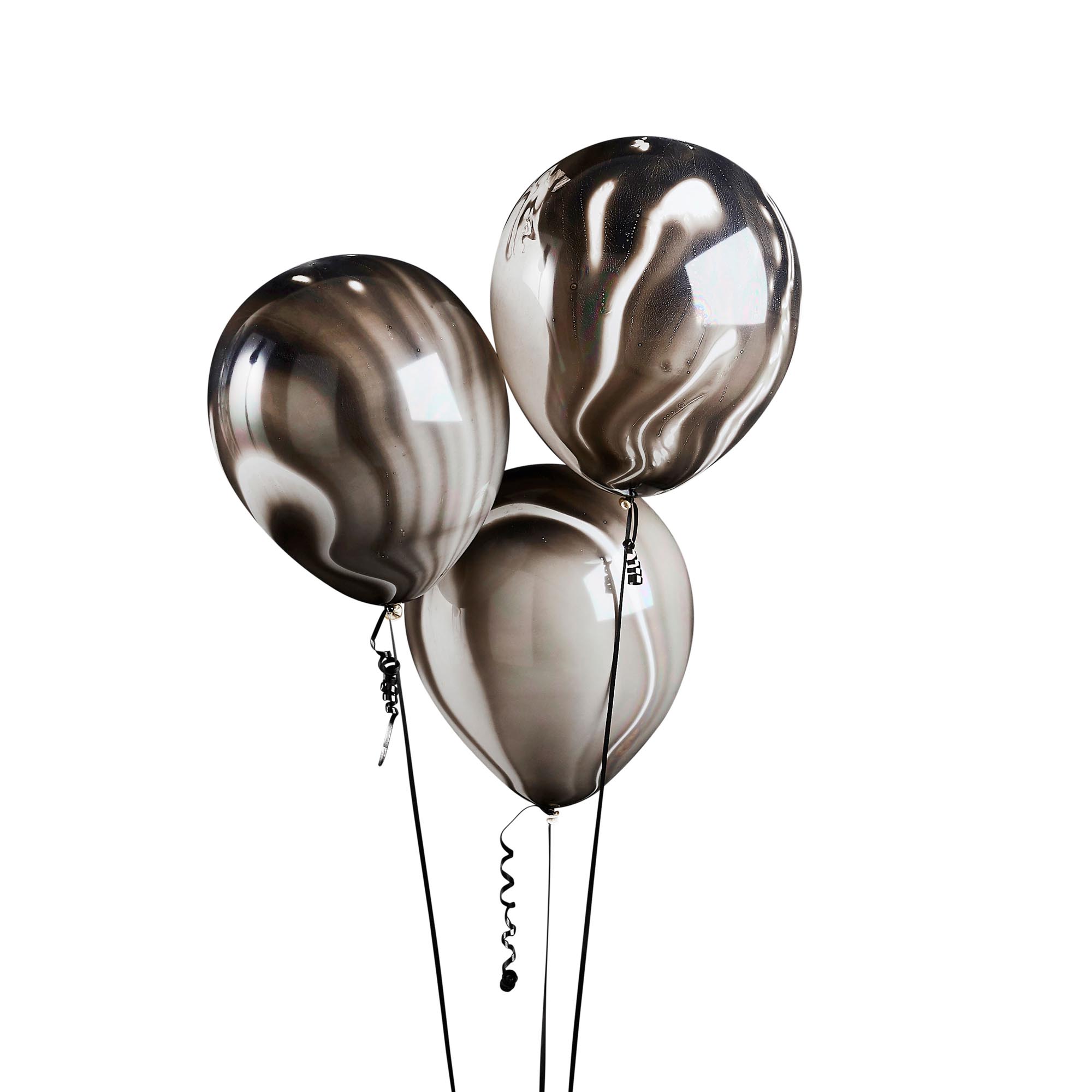 Black Marble 12-Inch Balloons - Pack of 5