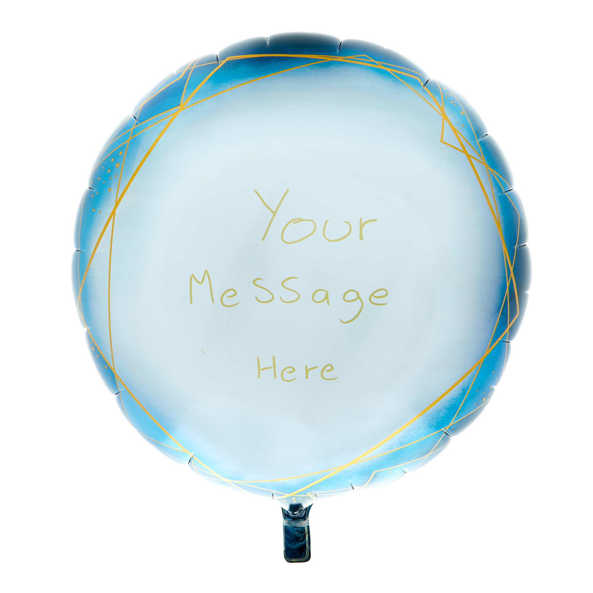 Gold & Blue Write-On 31-Inch Foil Helium Balloon With Pen