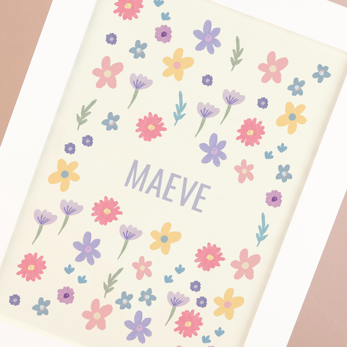 Personalised Flowers Framed Print