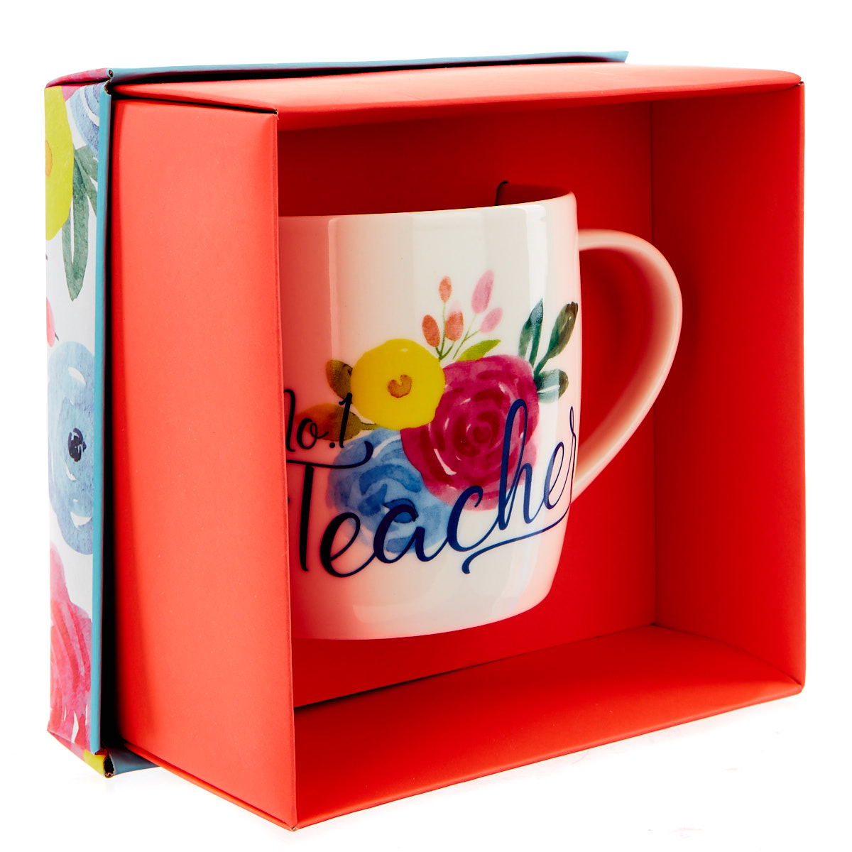 No.1 Teacher Floral Mug In A Box