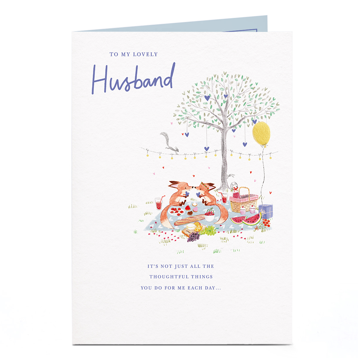 Birthday Card - Foxes Picnic, Husband