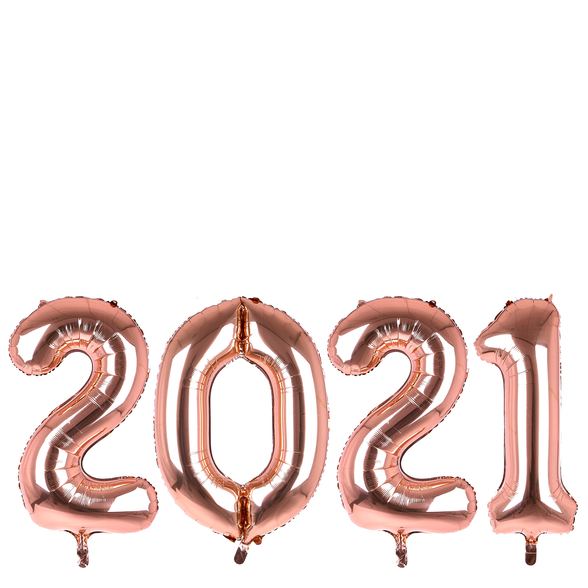 2021 Jumbo Rose Gold Number Balloon Bundle