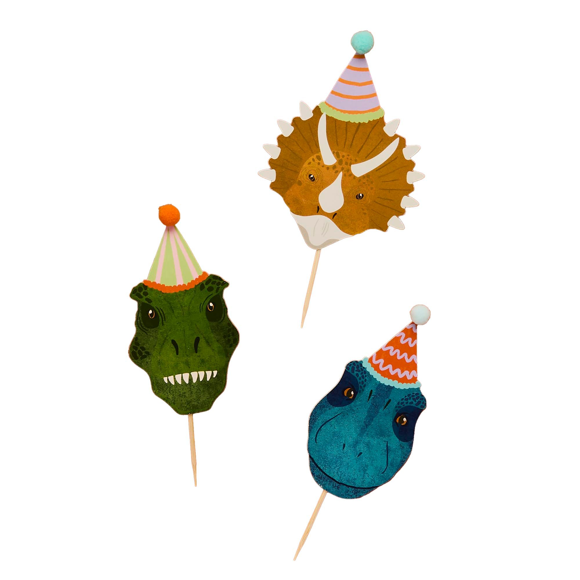 Dinosaur Food Picks & Food Cup Set - Pack of 12