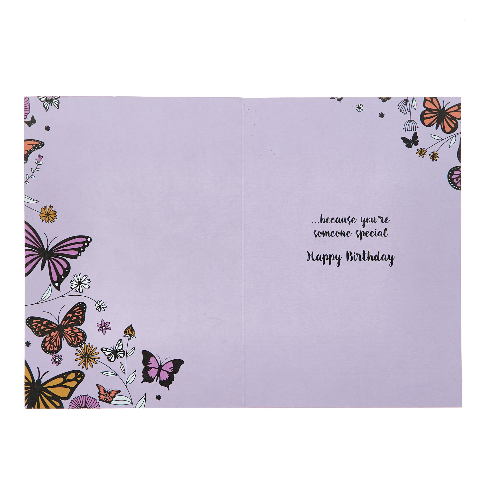 Birthday Card - Any Recipient Butterflies & Flowers