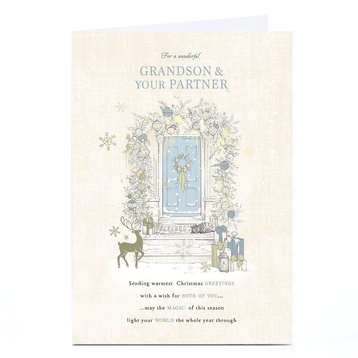 Christmas Card - A Wonderful Grandson & Your Partner