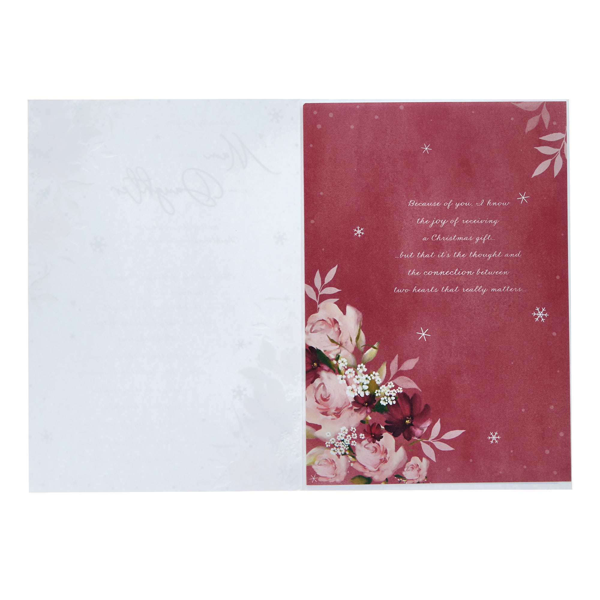 Mam From Daughter Floral Verse Christmas Card