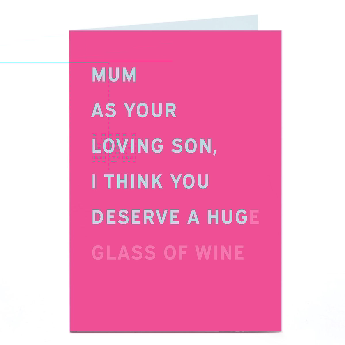 Mother's Day Card - Mum Huge Glass Of Wine